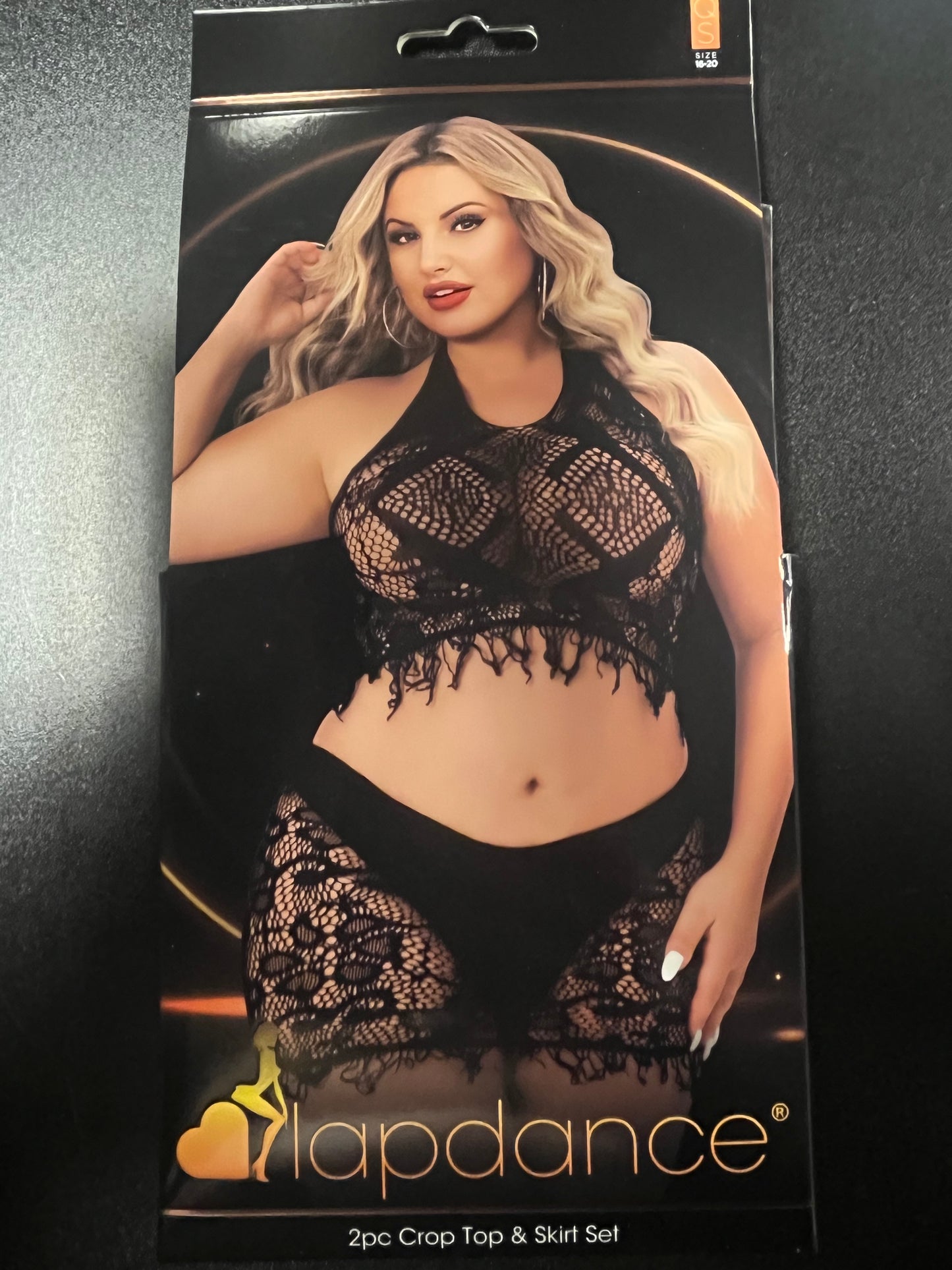 Lapdance 2pc Crop Top & Skirt Set in Black LC118