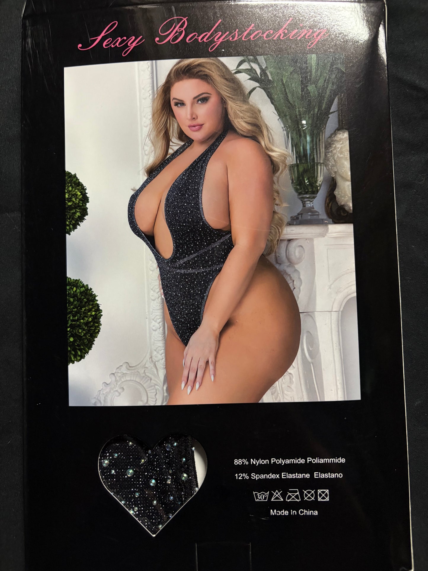 Rhinestone Halter Teddy