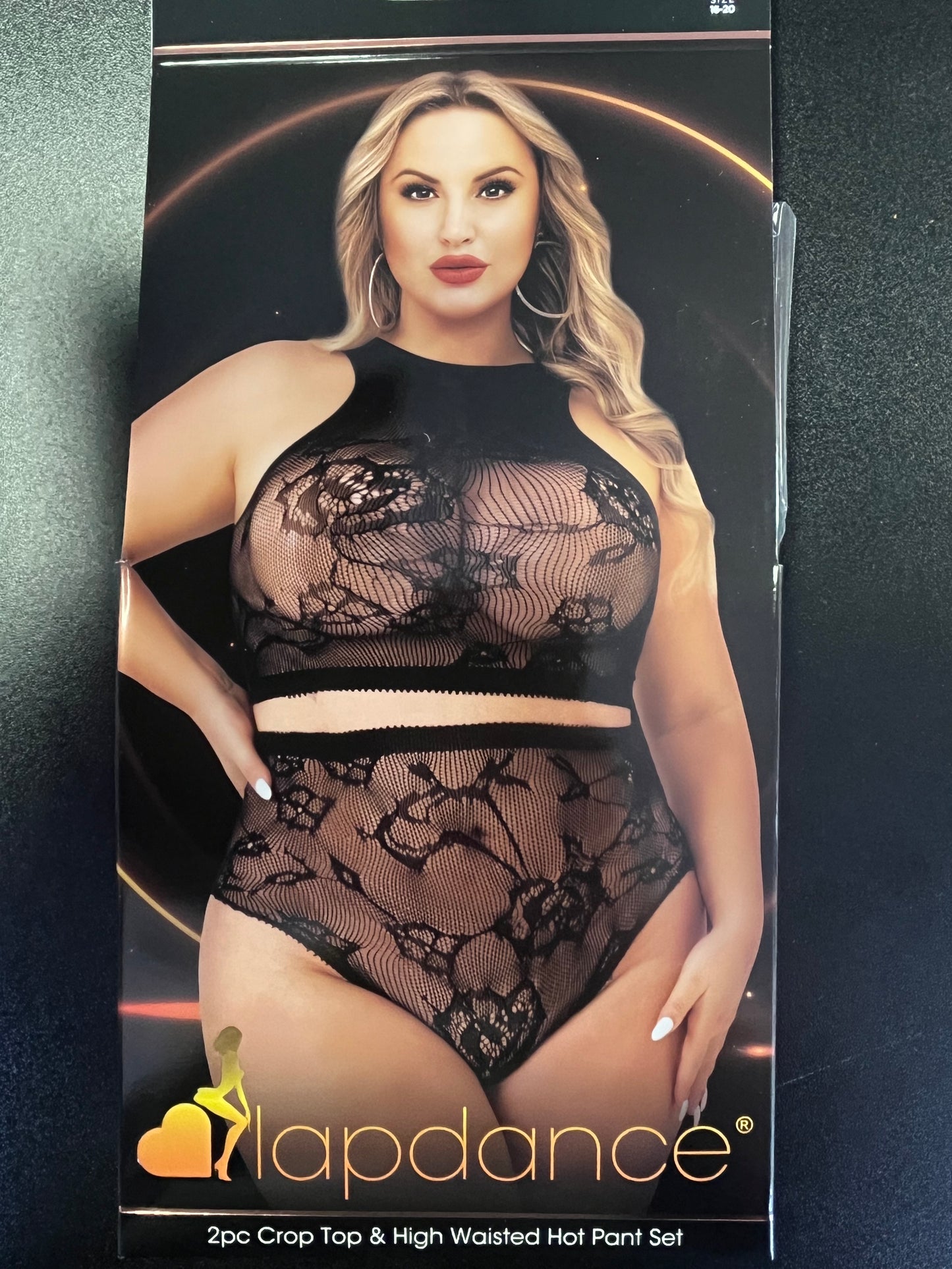 LapDance 2Pc Crop Top & High Waist Hot Pant LC125X -Queen Sized