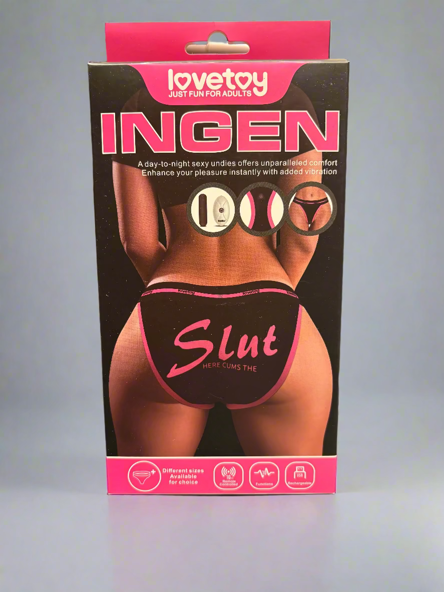 Lovetoy Ingen Printed Panty Vibe -Here Cums the Slut