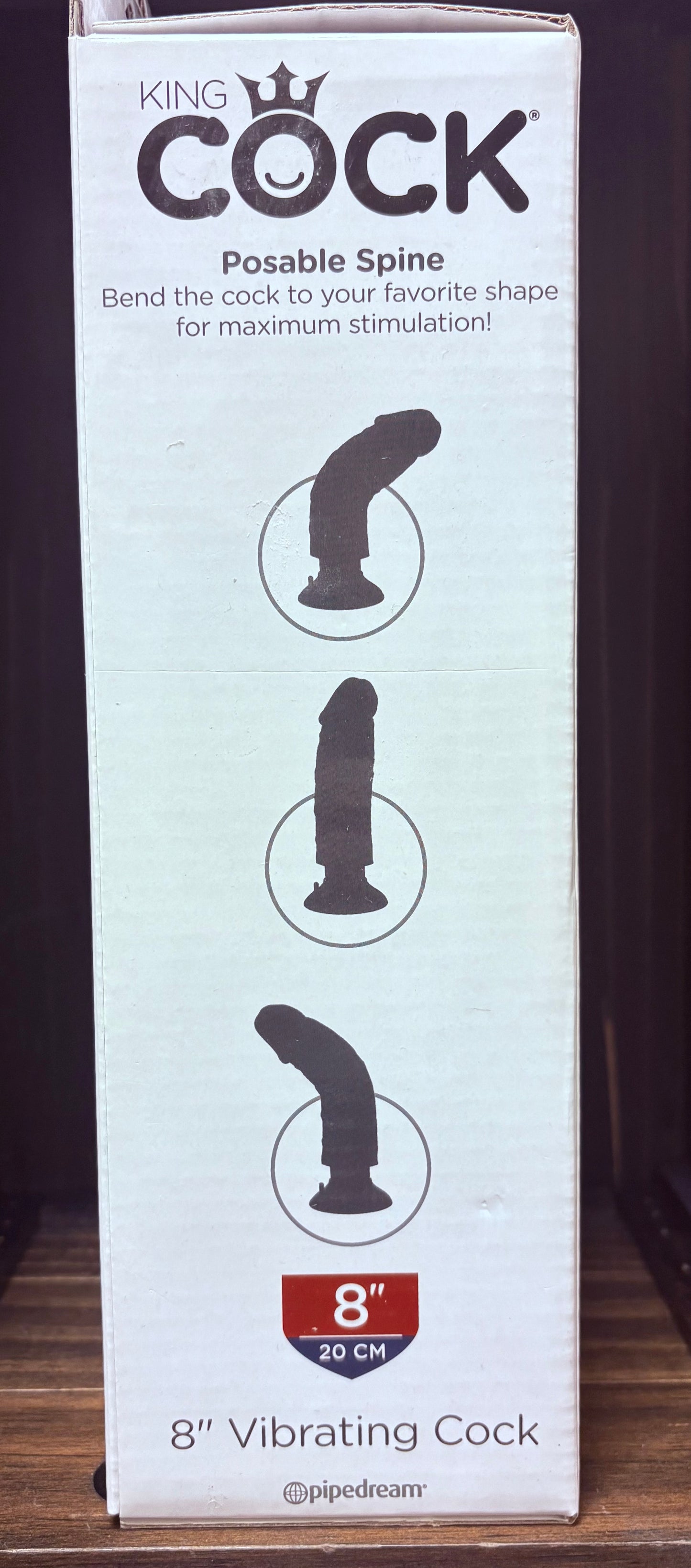 King Cock 8 Inch Vibrating Suction Dildo