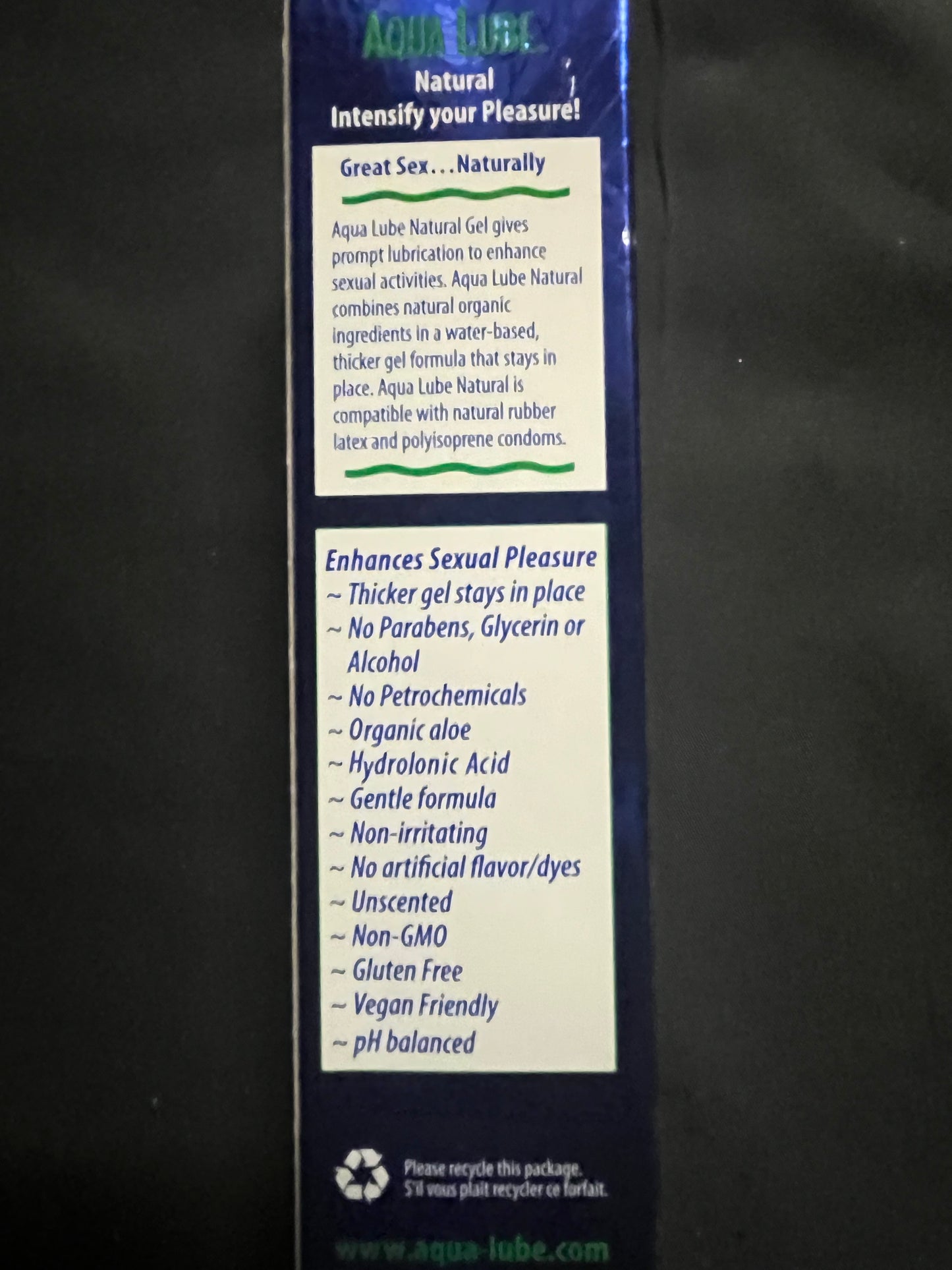 Aqua Lube Natural Thick Gel Water Based Lube