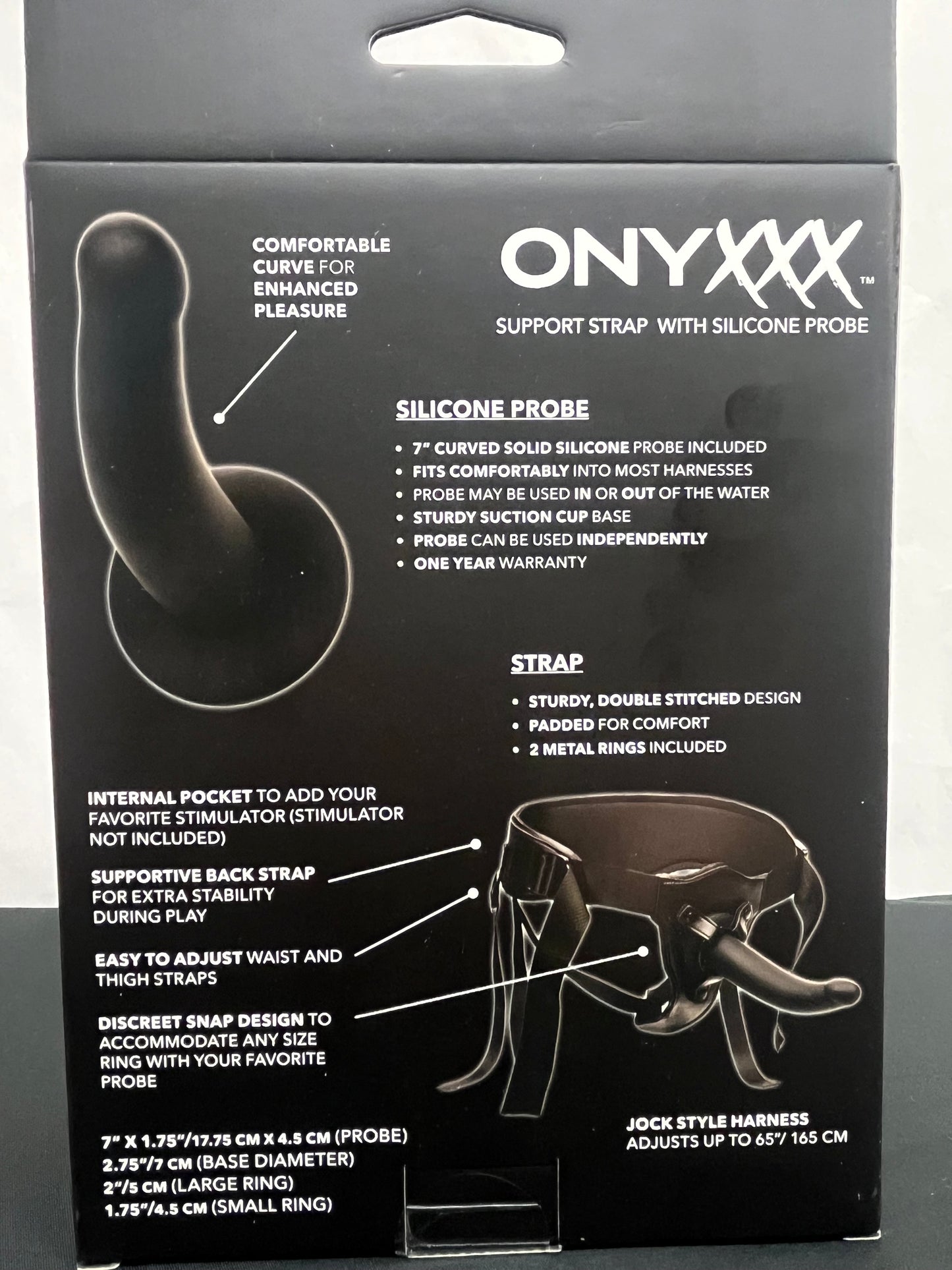 CalExotics Onyxxx Support Strap-On with Silicone Probe