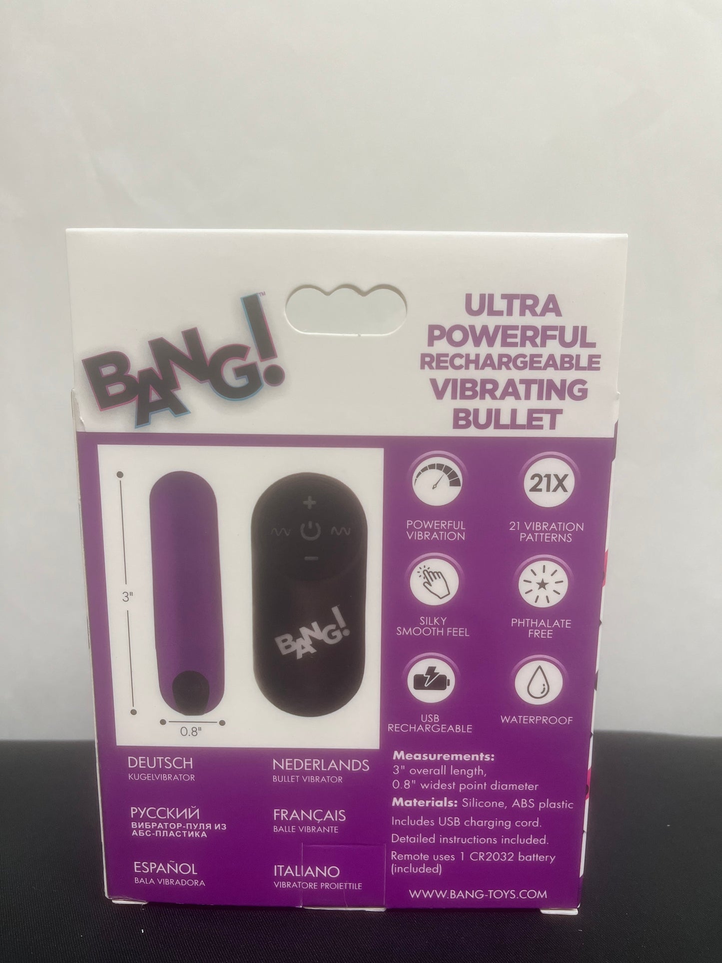 Bang! Remote Vibrating Bullet in Purple