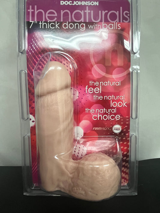 Doc Johnson The Naturals Thick 7 Inch Cock with Balls