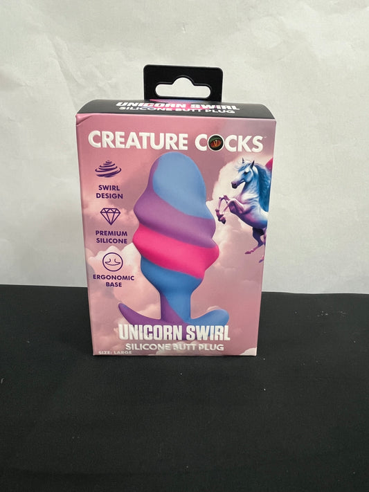 Creature Cocks Unicorn Swirl Silicone Butt Plug