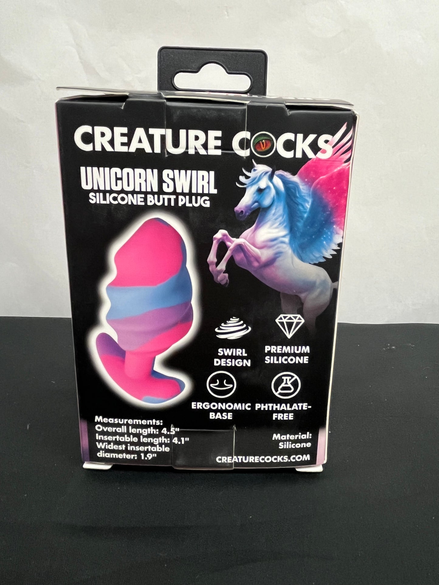 Creature Cocks Unicorn Swirl Silicone Butt Plug