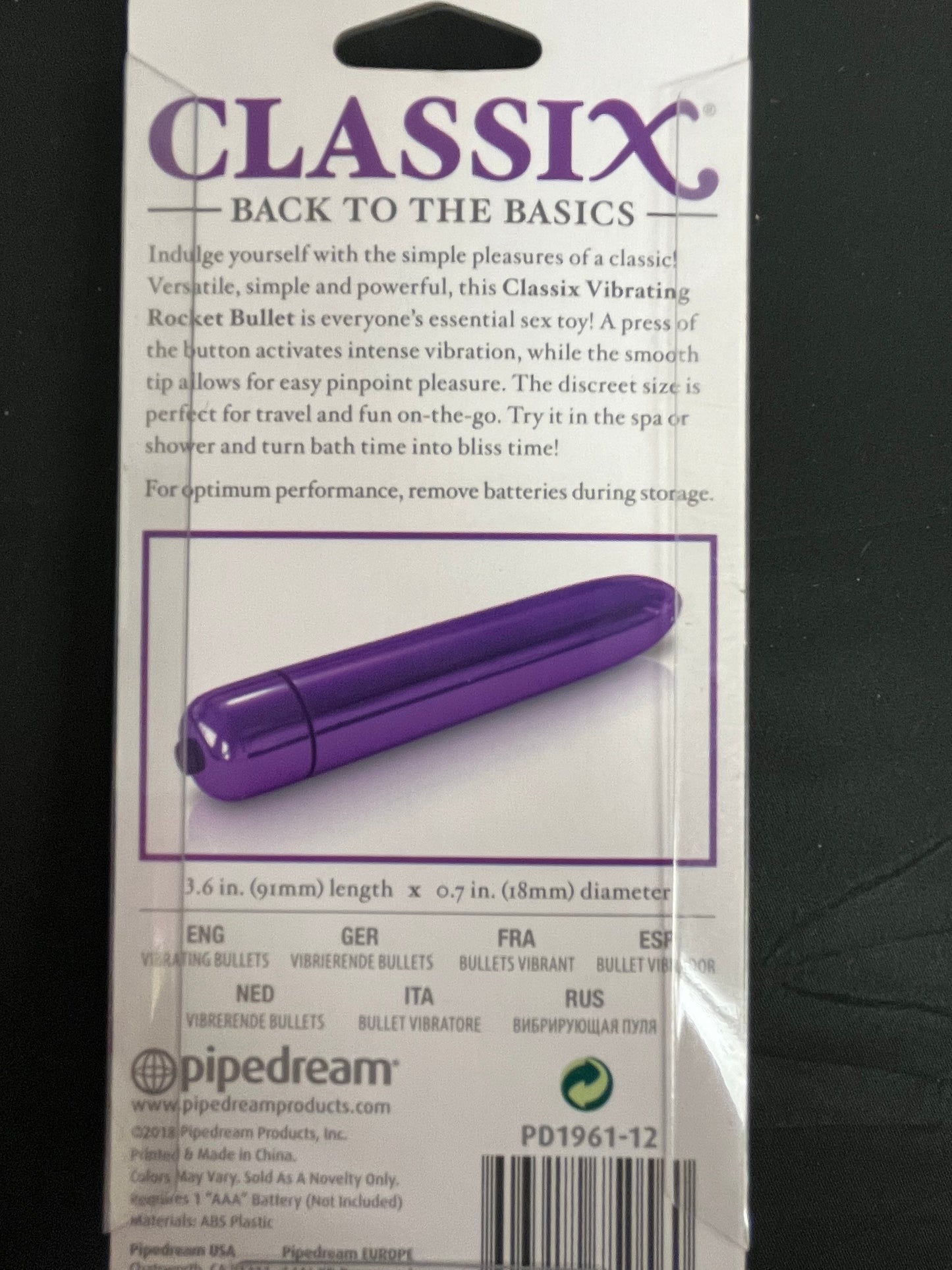 Pipedream Back to the Basics Rocket Bullet Vibe