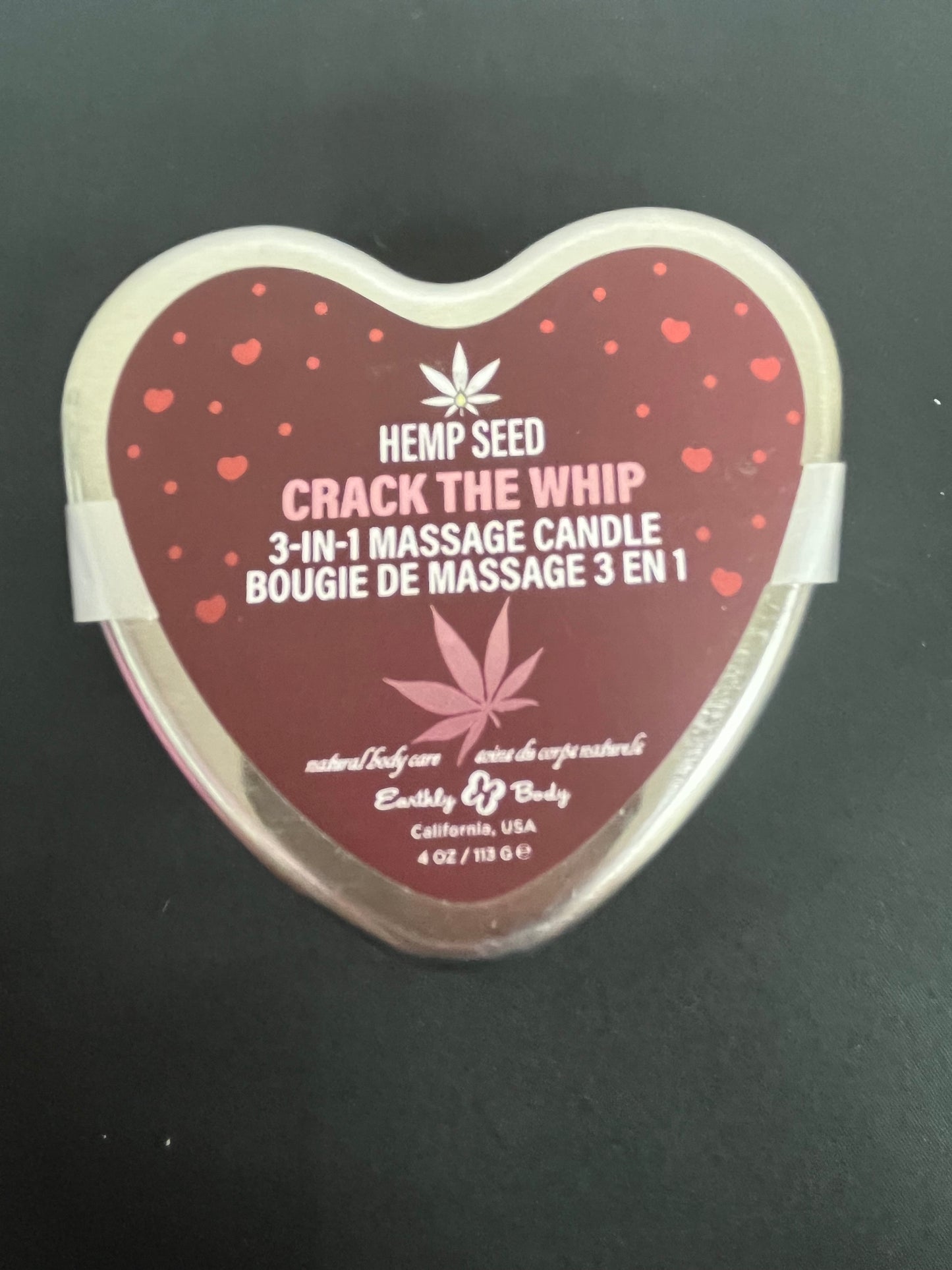 Hemp Seed 3-in-1 Massage Candle -Heart Shaped Tin