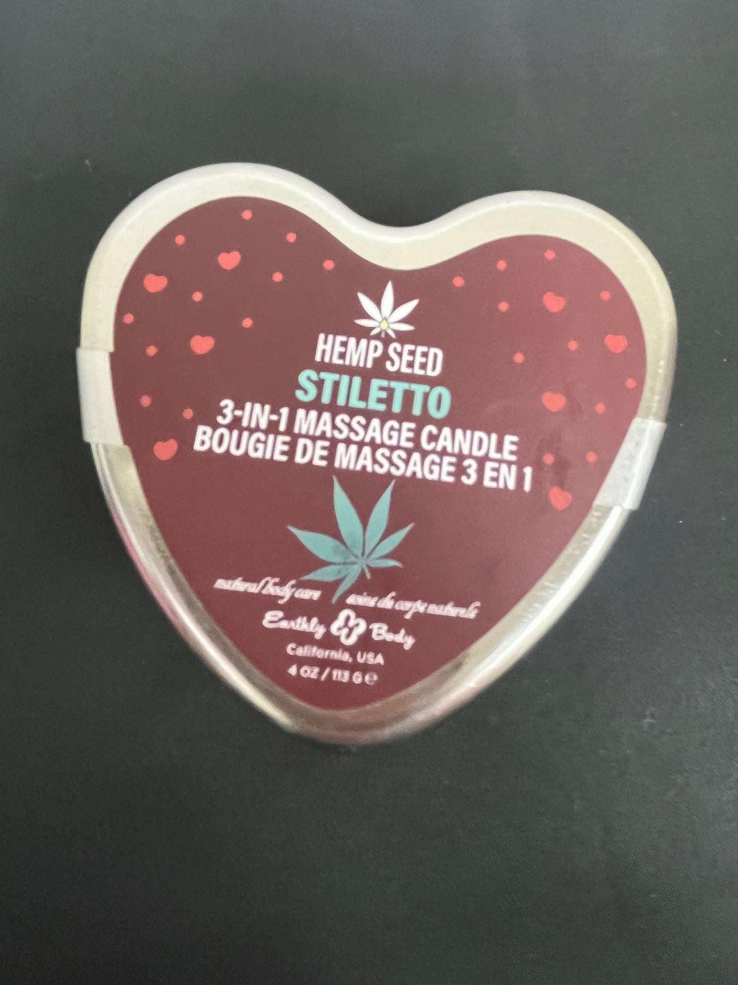 Hemp Seed 3-in-1 Massage Candle -Heart Shaped Tin