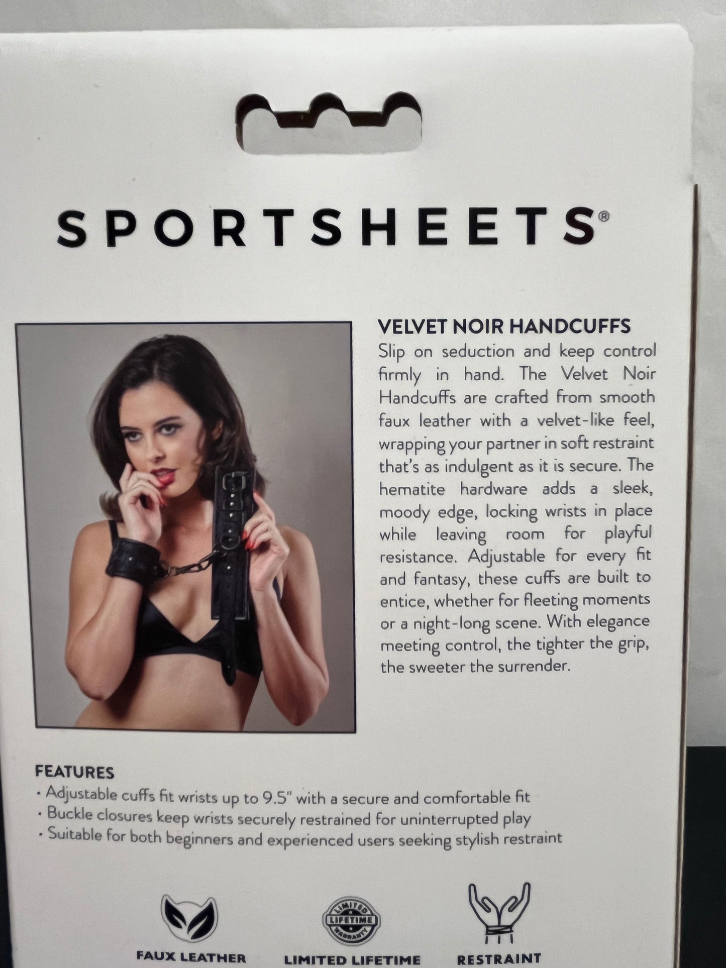 SportSheets Velvet Noir Handcuffs