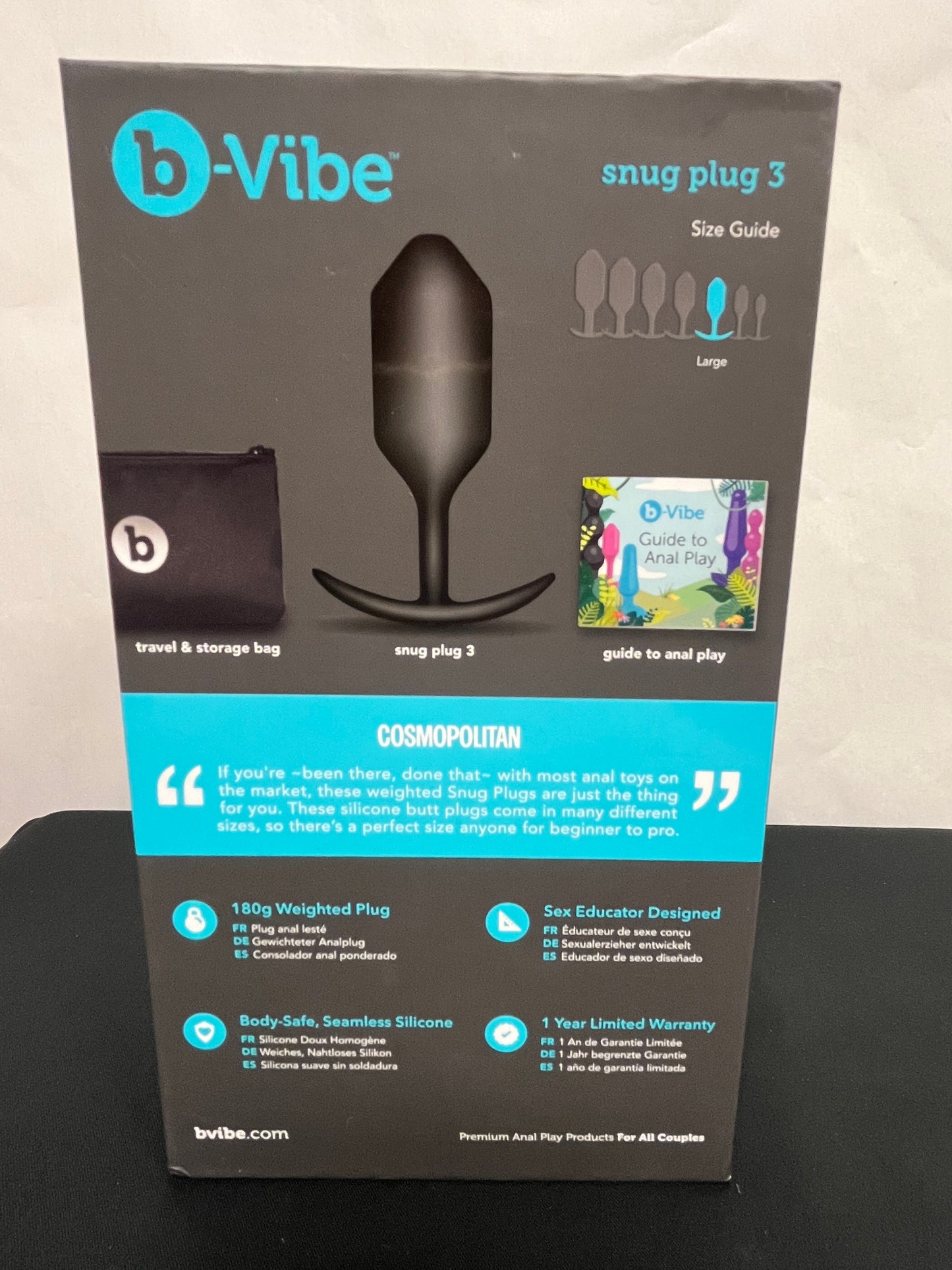 B-Vibe Snug Plug 3 Weighted Silicone Butt Plug
