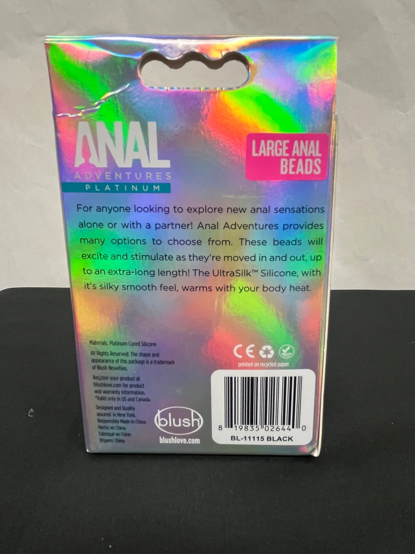 Anal Adventures Platinum Large Silicone Anal Beads