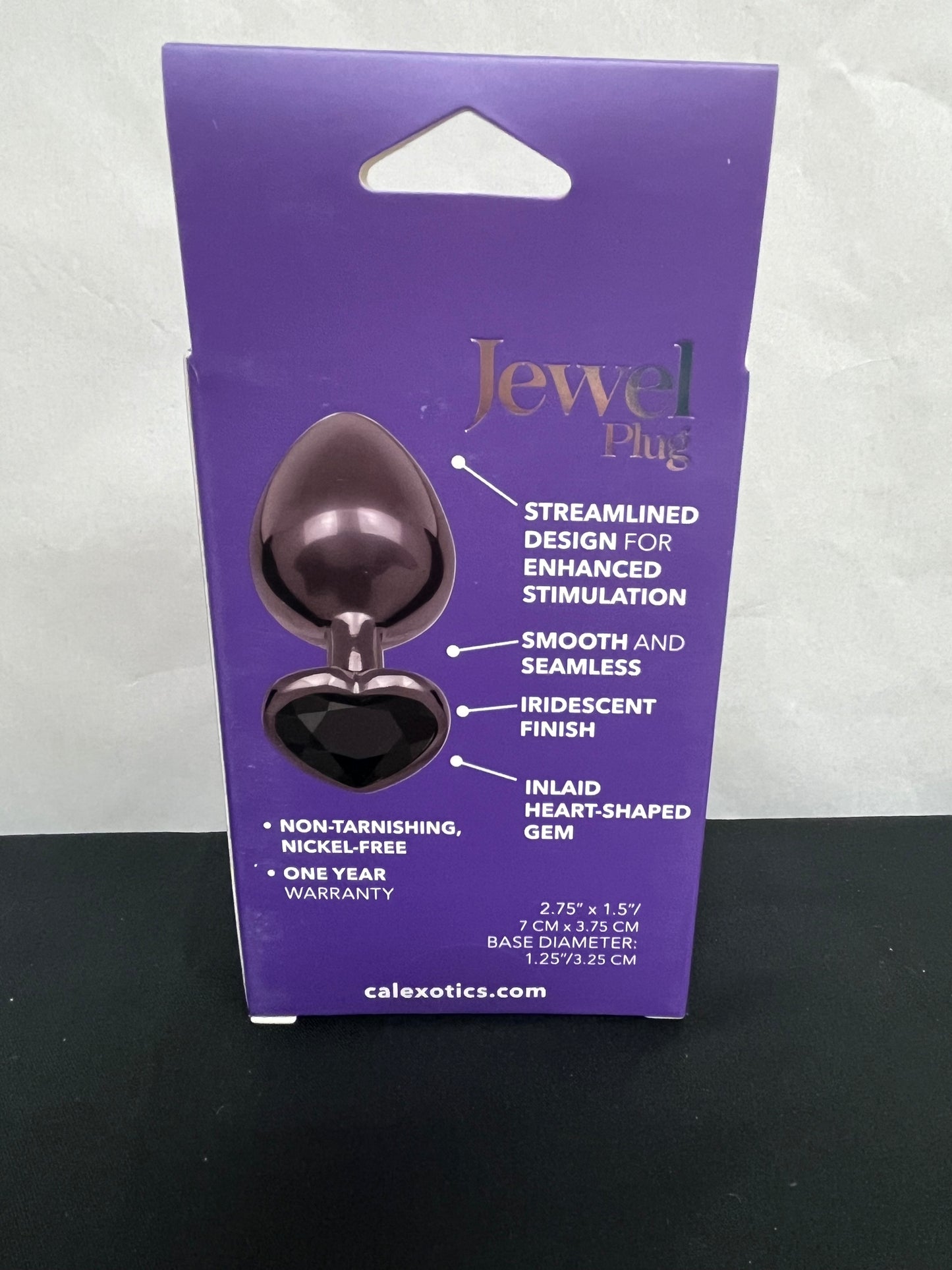 Jewel Black Diamond Heart Plug