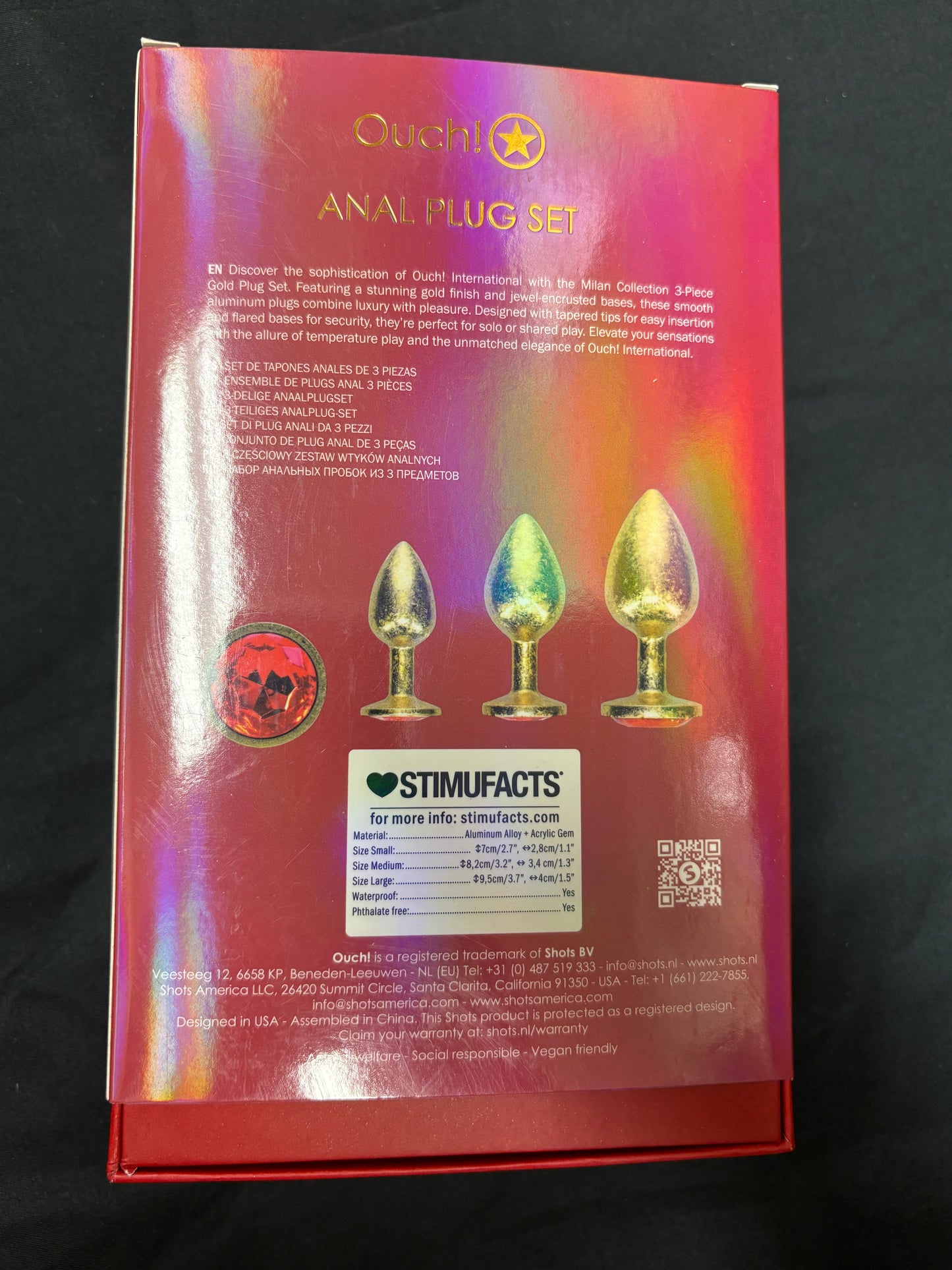 Ouch! Milan Collection Metal Anal Plug Set