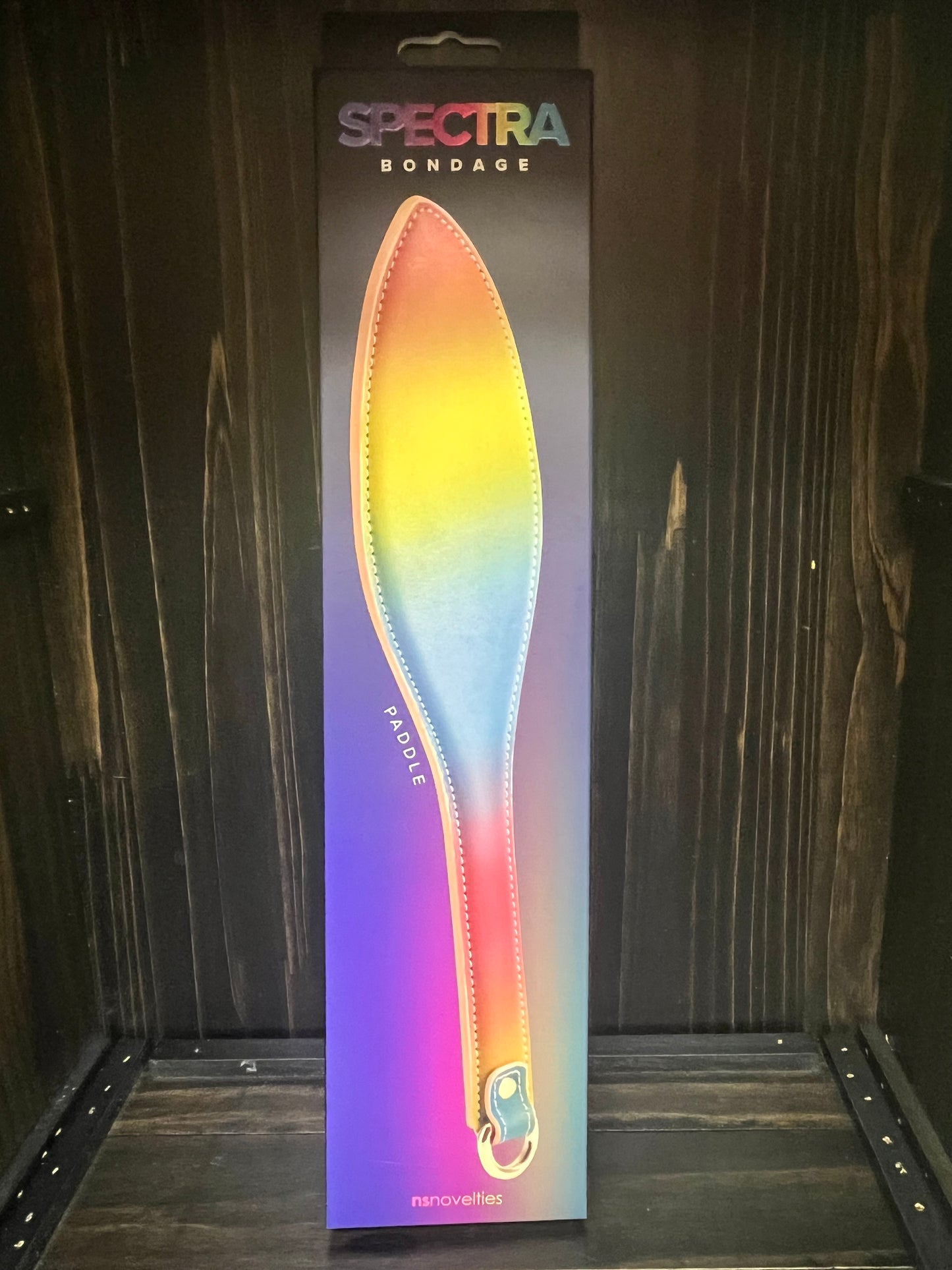 NS Novelties Spectra Bondage Paddle in Rainbow