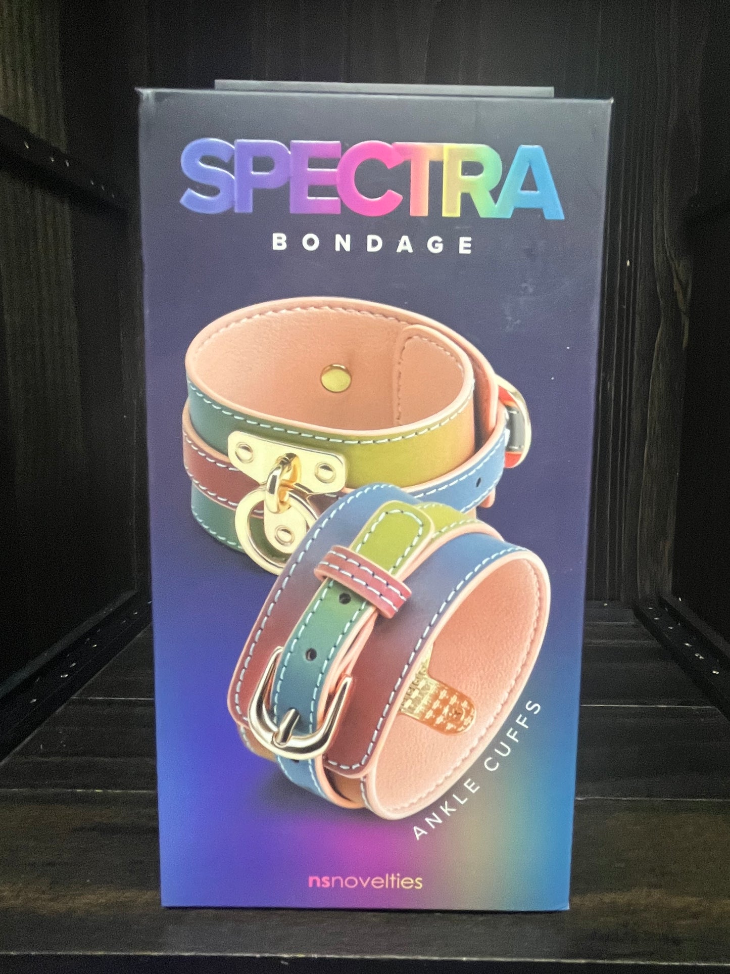Spectra Bondage Ankle Cuffs in Rainbow
