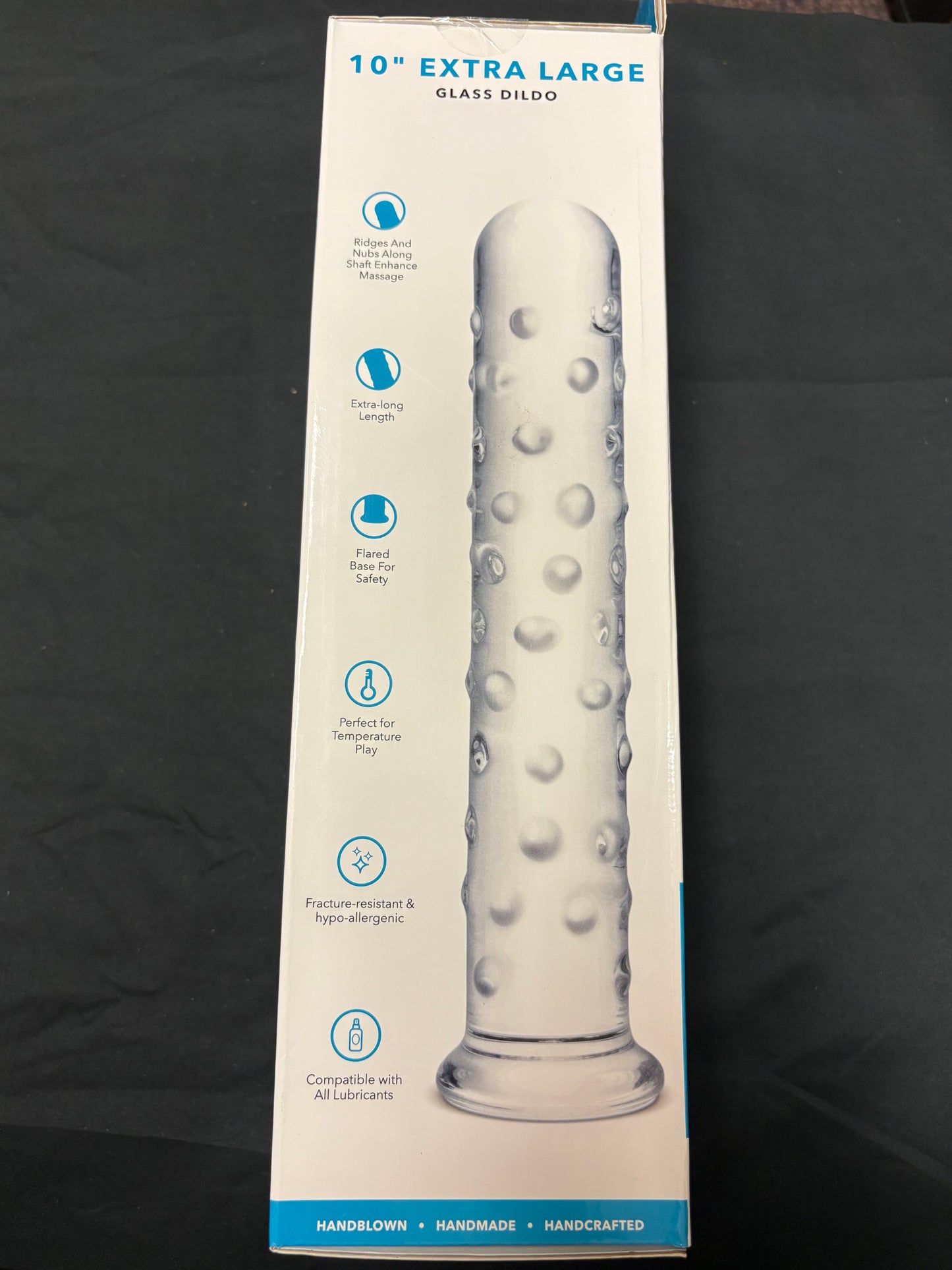Glas 10" Extra Large Nubby Glass Dildo