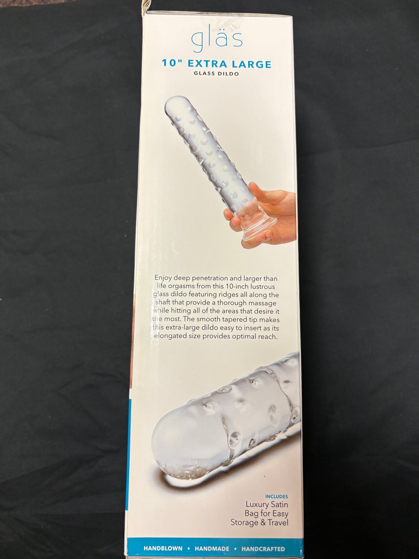 Glas 10" Extra Large Nubby Glass Dildo