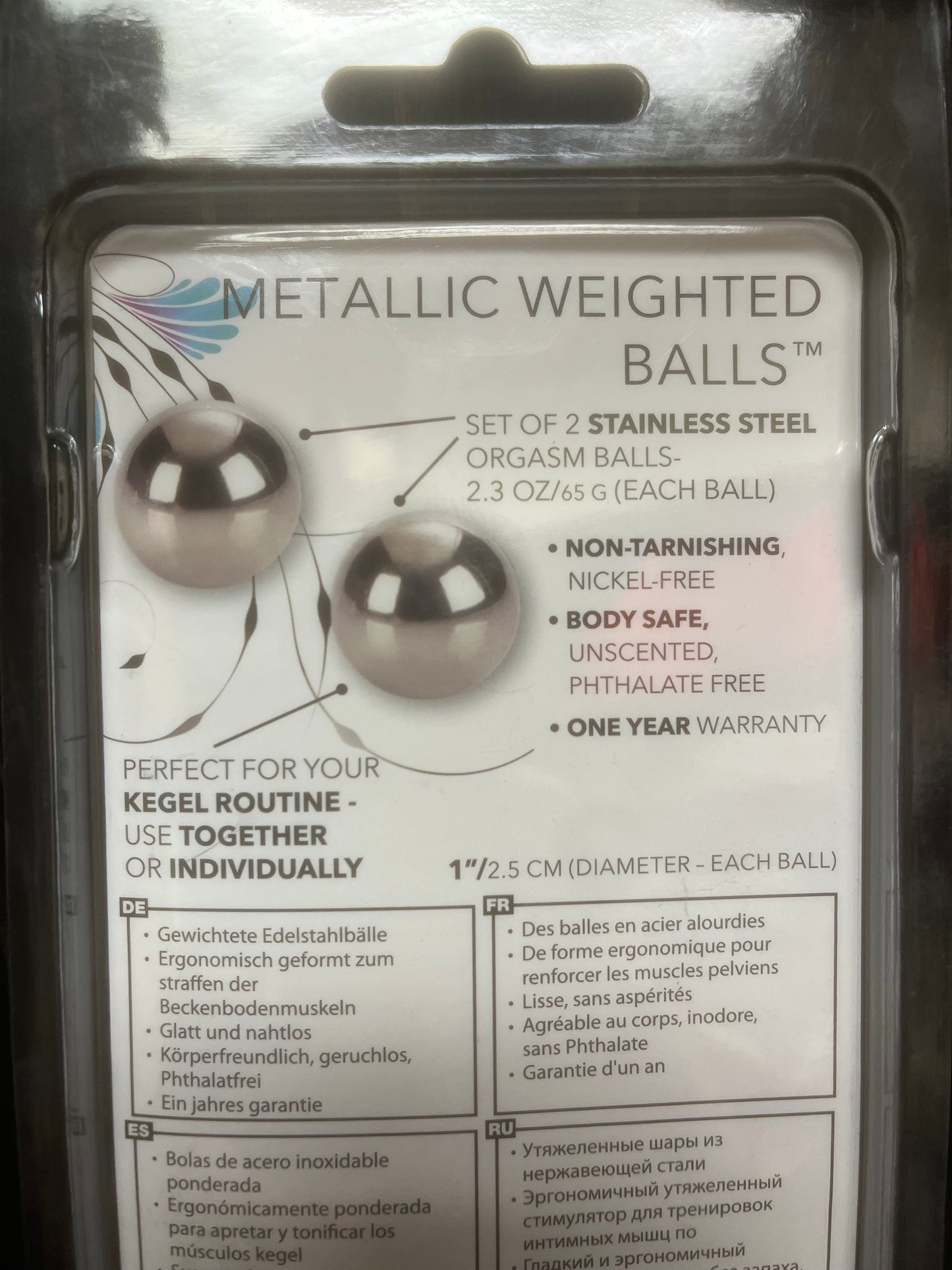 CalExotics Metallic Weighted Steel Orgasm Balls in Silver