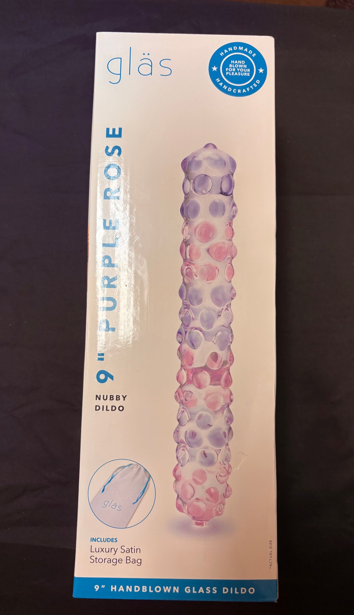 gläs Purple Rose Nubby Dildo