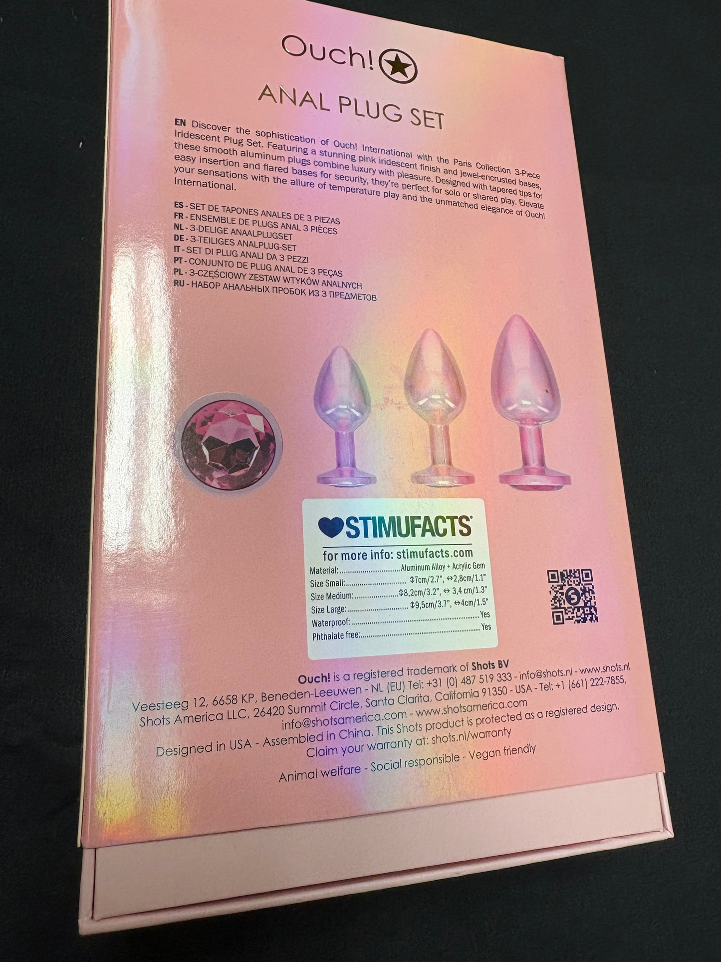 Ouch! Paris Collection Metal Anal Plug Set