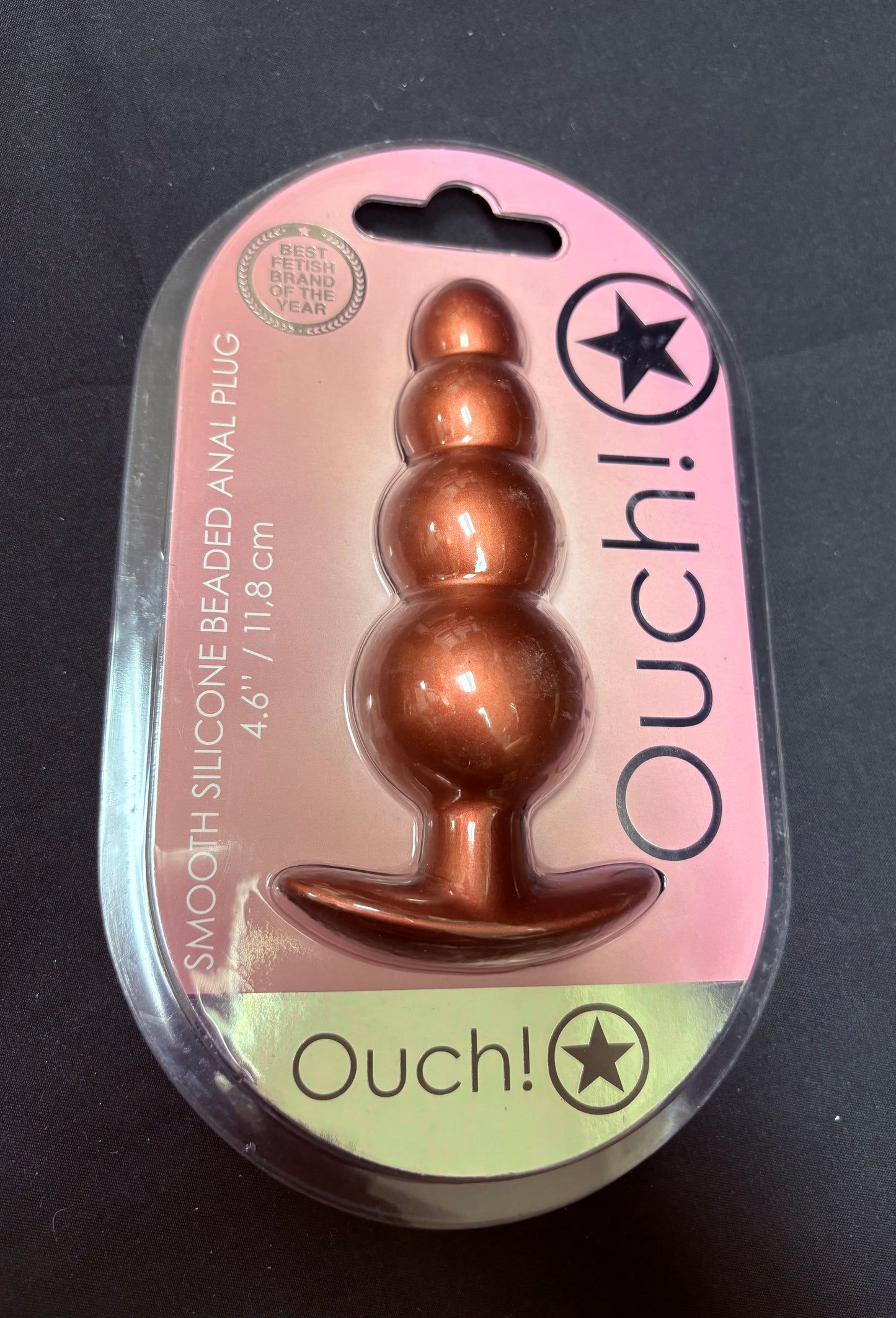 Ouch! Smooth Silicone Beaded Butt Plug in Rose Gold