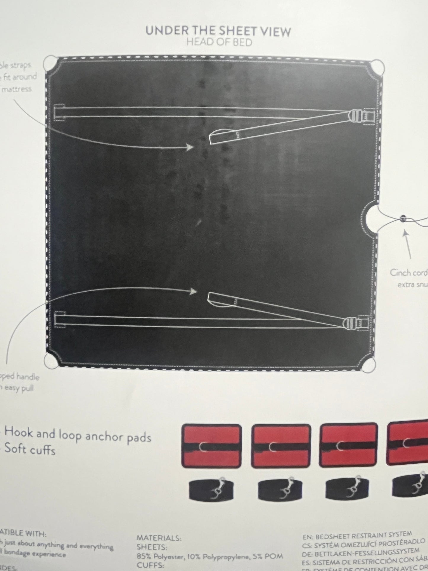 Sportsheets Bondage Bed Sheet Set in King Size