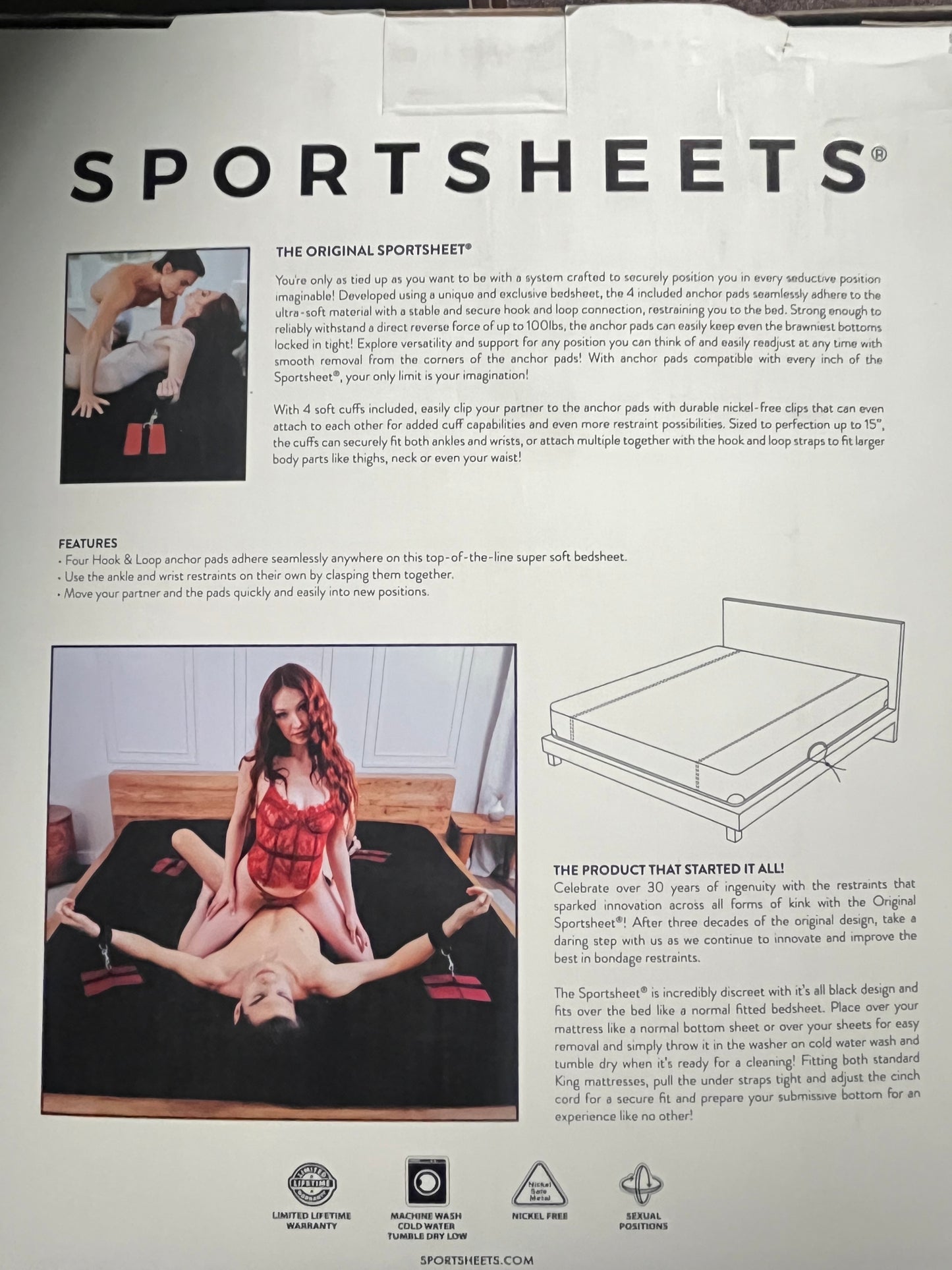 Sportsheets Bondage Bed Sheet Set in King Size