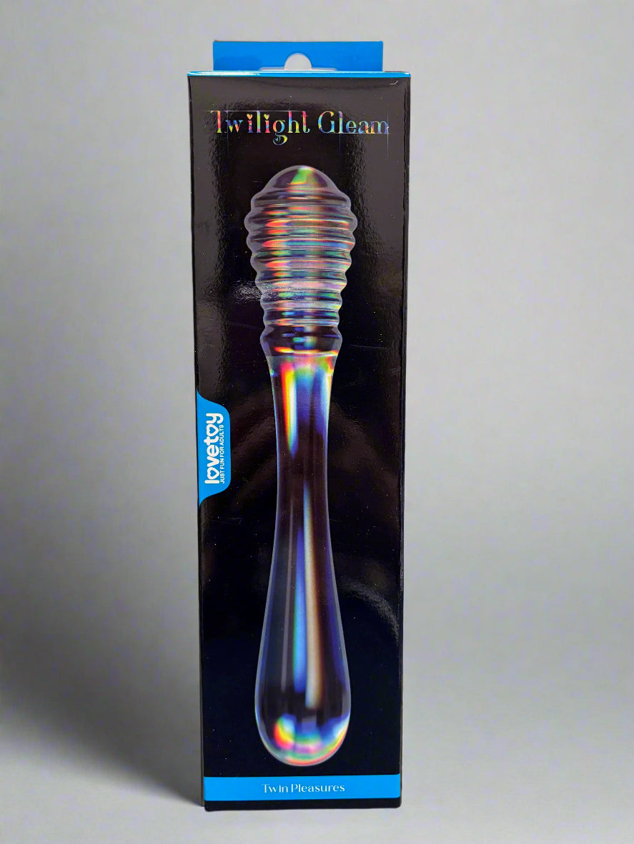 LoveToy Twilight Gleam Glass Dildo- Twin Pleasures