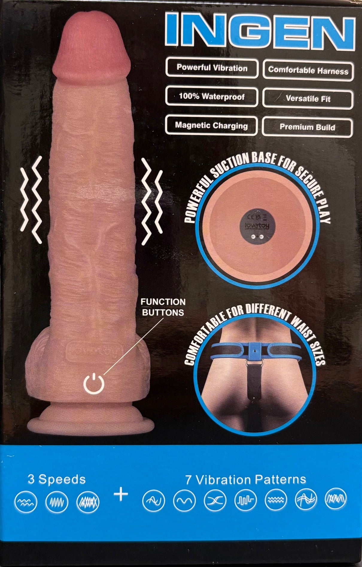 LoveToy Ingen Vibrating Enhanced Strap-On Set -9.5"