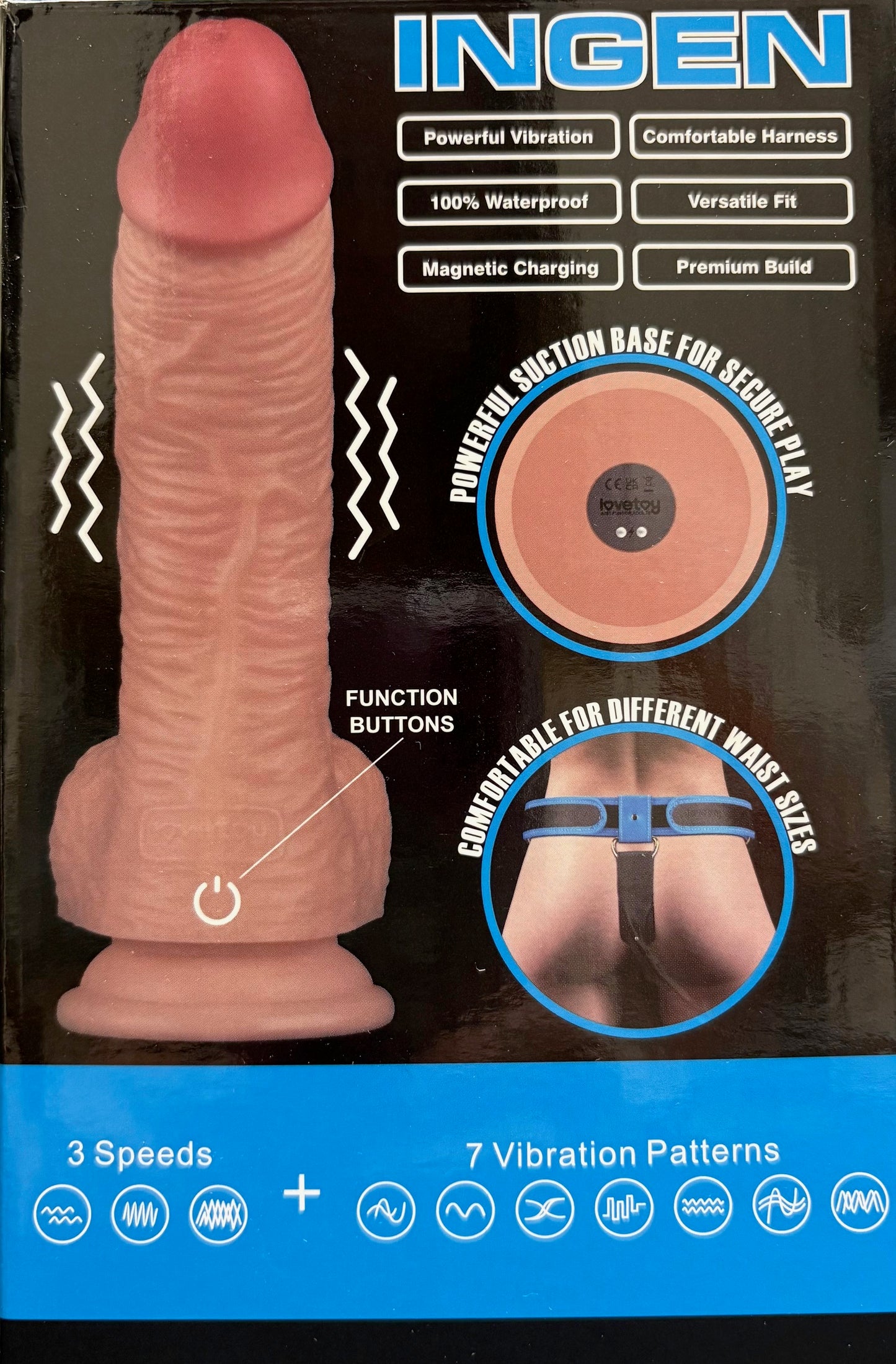 LoveToy Ingen Vibrating Enhanced Strap-On Set -8.5"