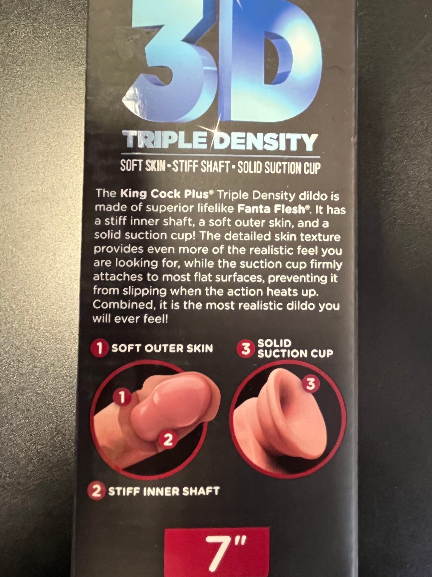 King Cock Plus 7 Inch 3D Cock with Swinging Balls