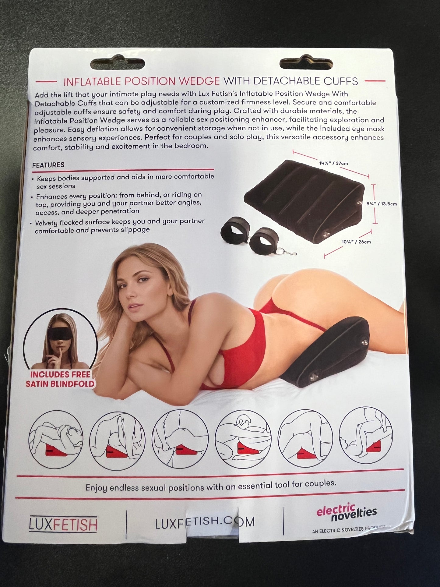 LuxFetish Inflatable Position Wedge with Cuffs