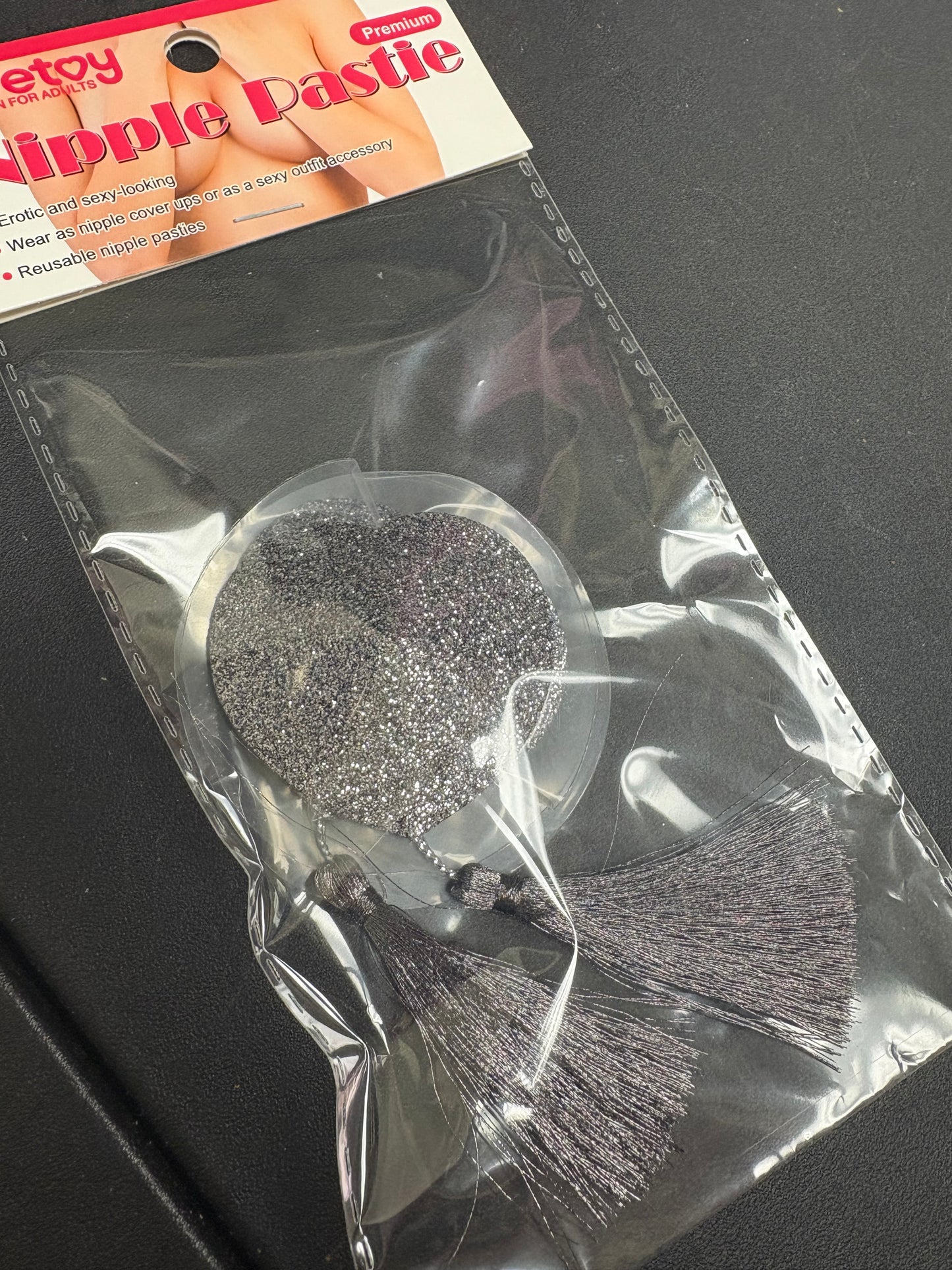 LoveToy Reusable Glitter Heart Tassel Nipple Pasties