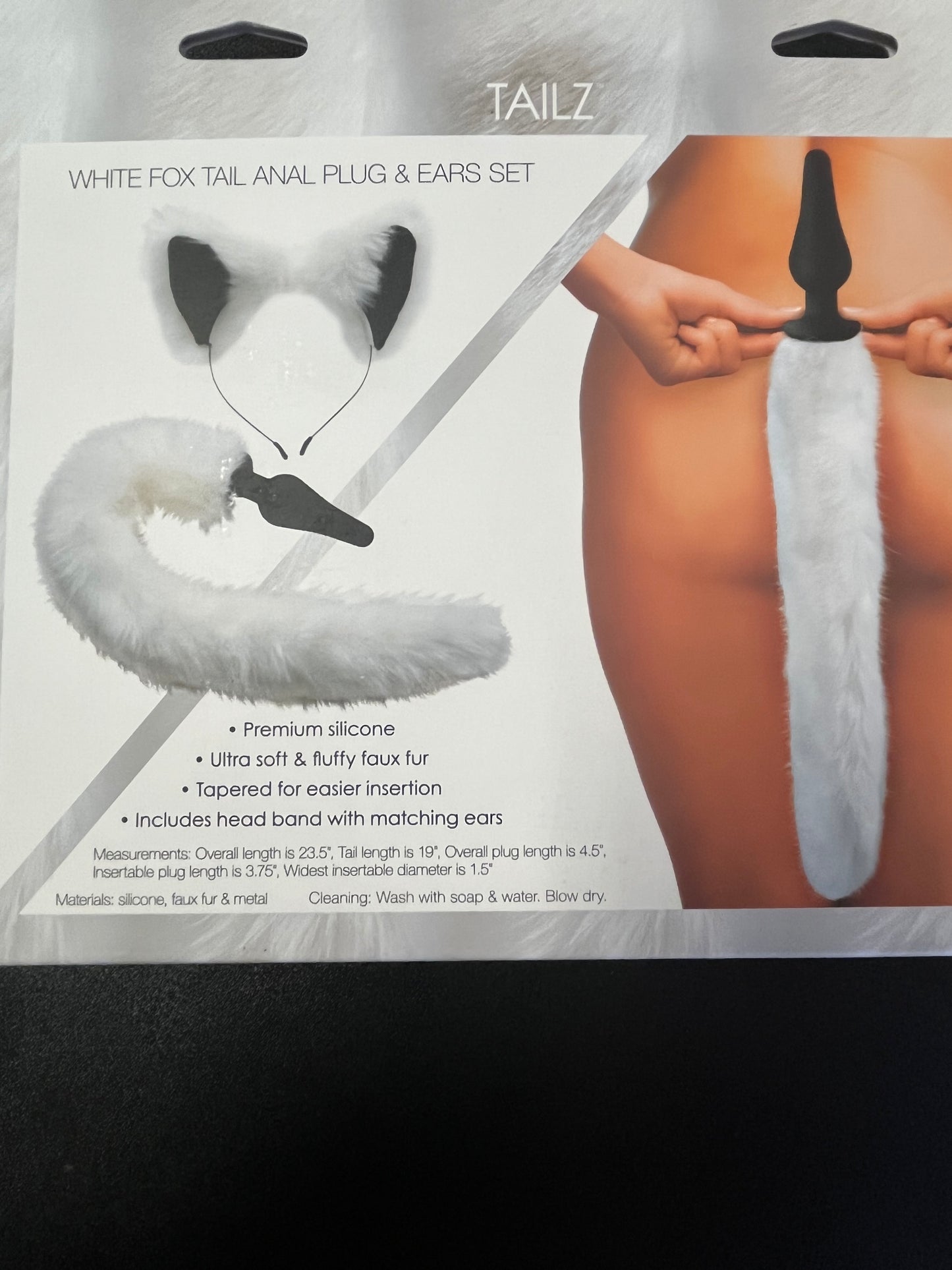 Tailz White Fox Tail Anal Plug & Ears Set