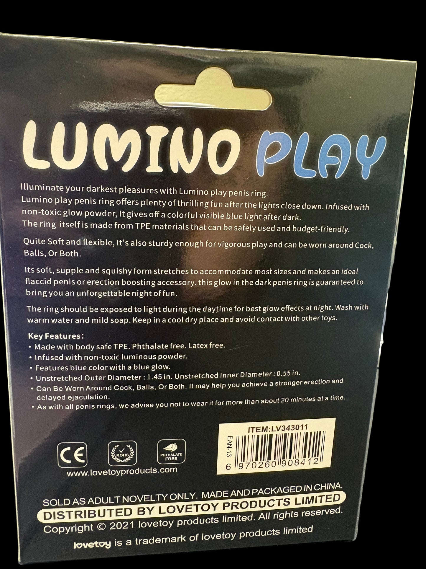 LoveToy Lumino Play Cock Ring -4 Piece Set