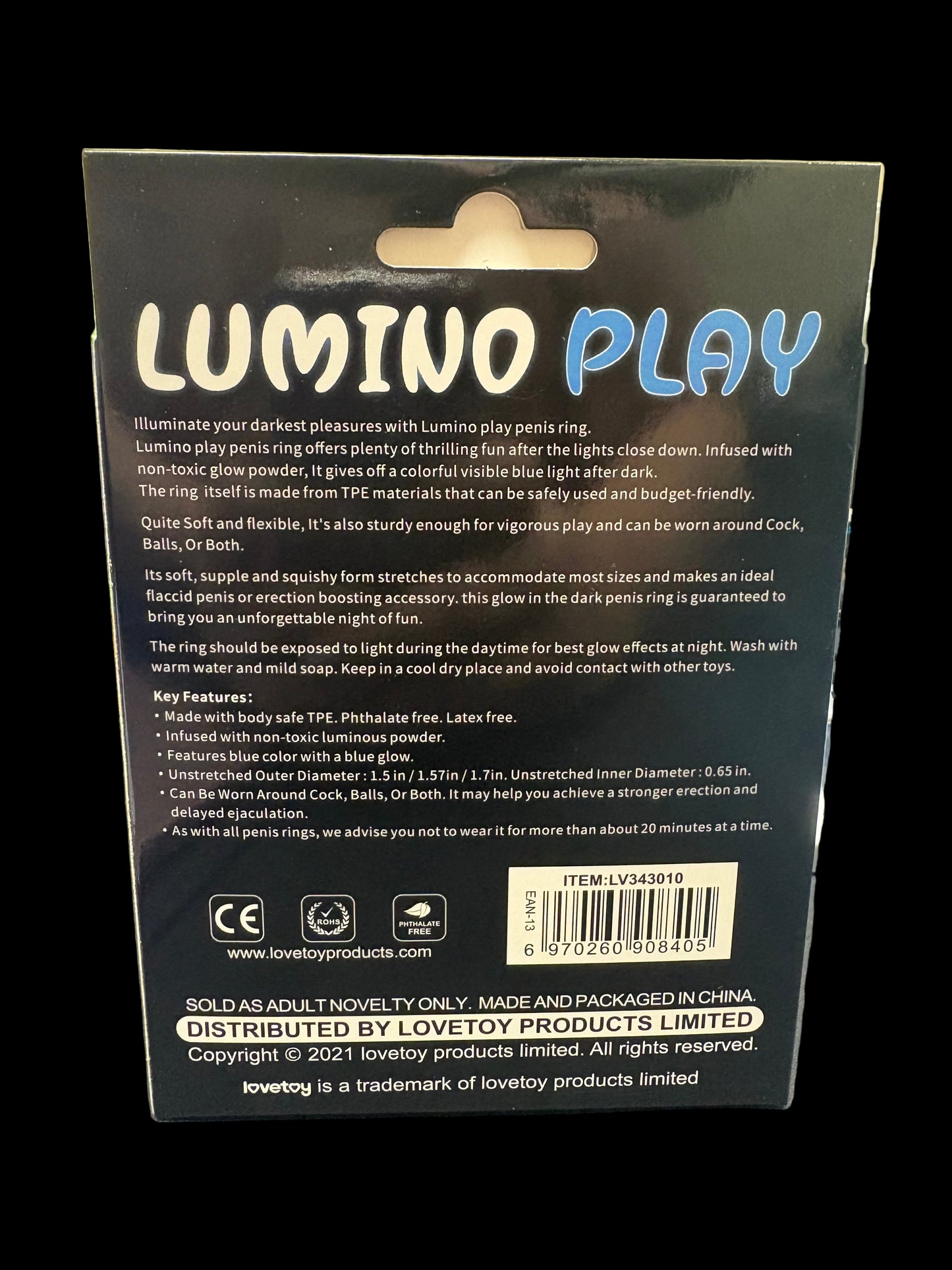 LoveToy Lumino Play Cock Ring Set -3 Piece Set