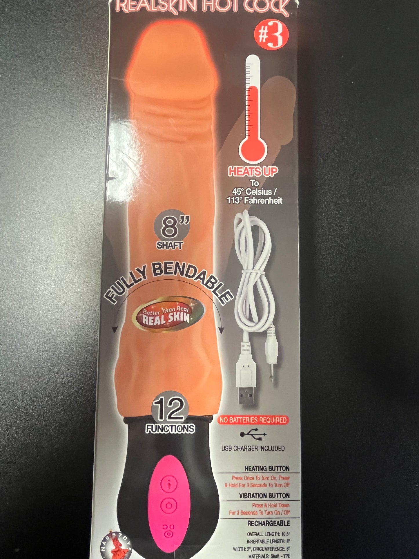 Natural Realskin 8 Inch Hot Cock #3