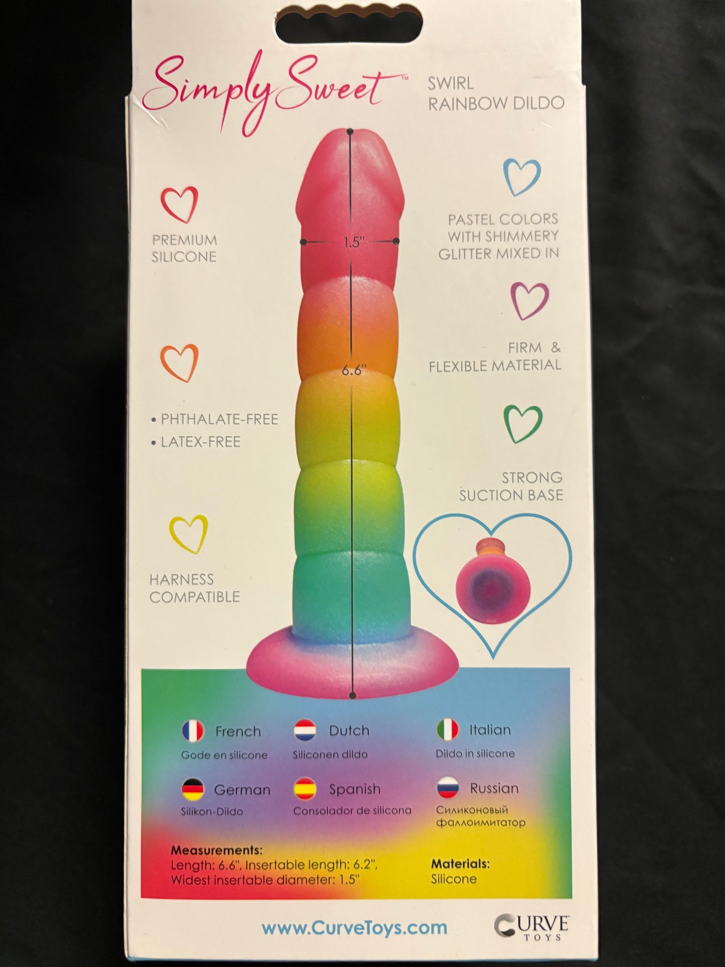 Simply Sweet Swirl Rainbow DIldo