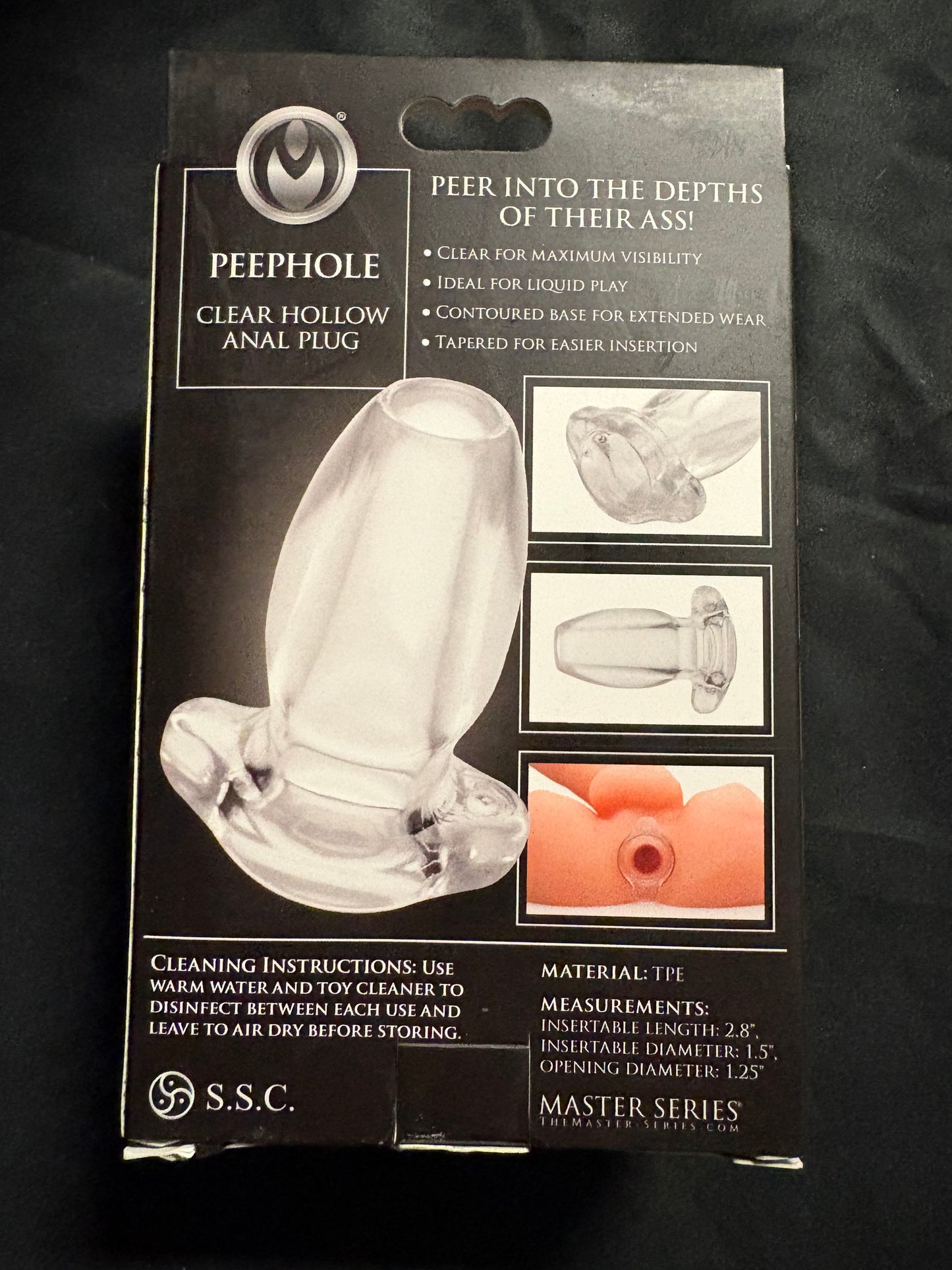 Master Series Peephole Clear Hollow Anal Plug