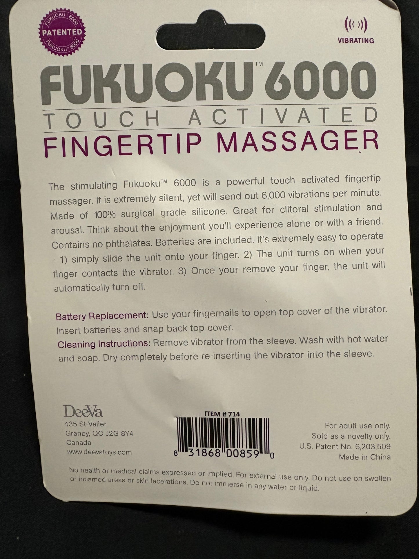 Fuzu Touch Activated Fingertip Vibe