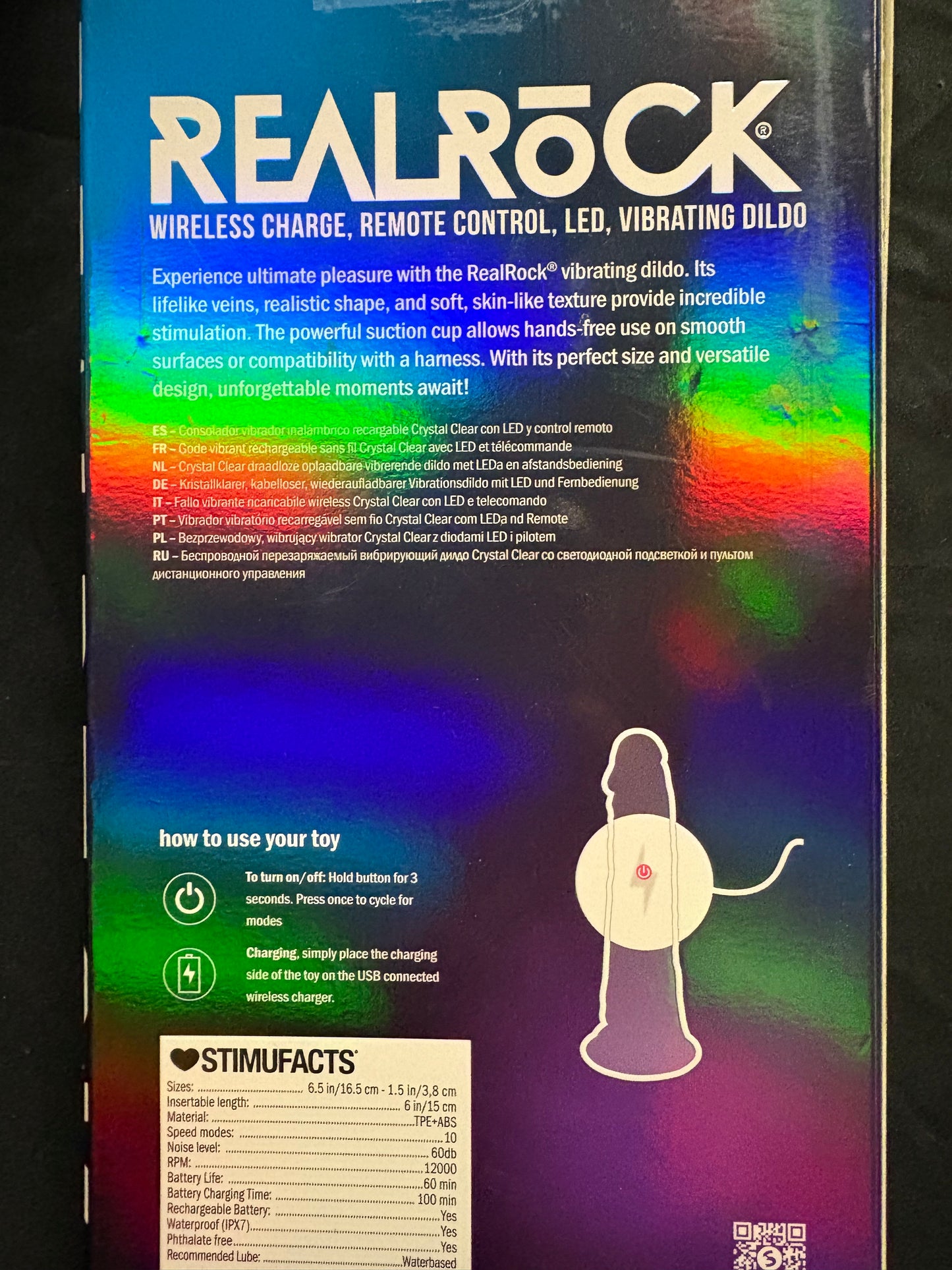 RealRock 7 Inch Light Up Vibrating Dildo