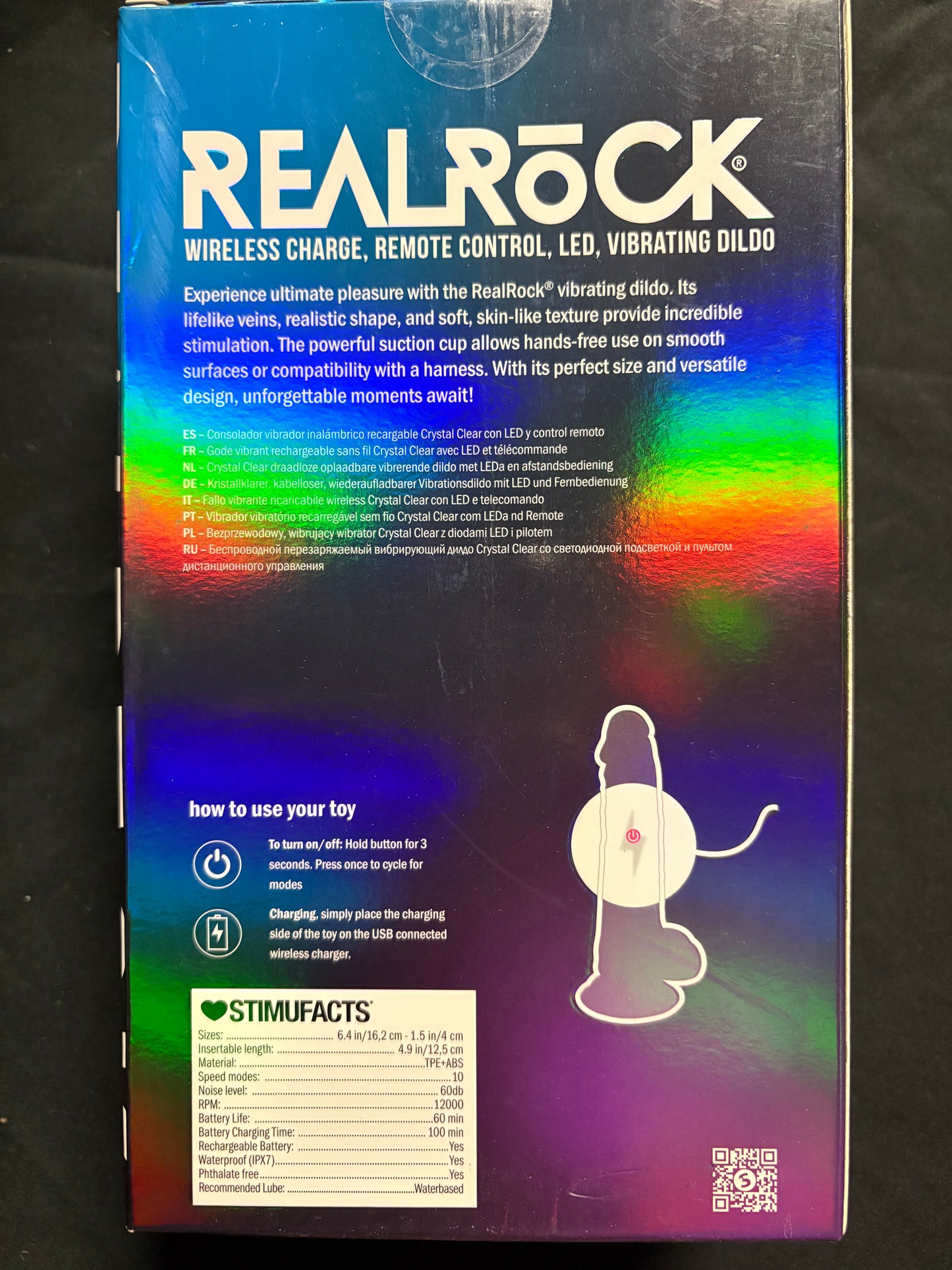 RealRock 7 Inch Light Up Vibrating Ballsy Dildo