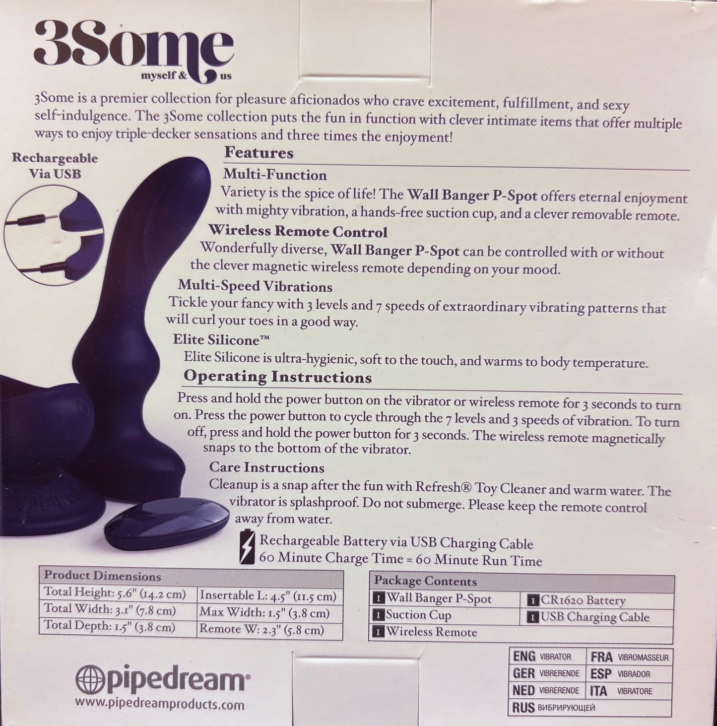 3Some Wall Banger Vibrating P-Spot Massager