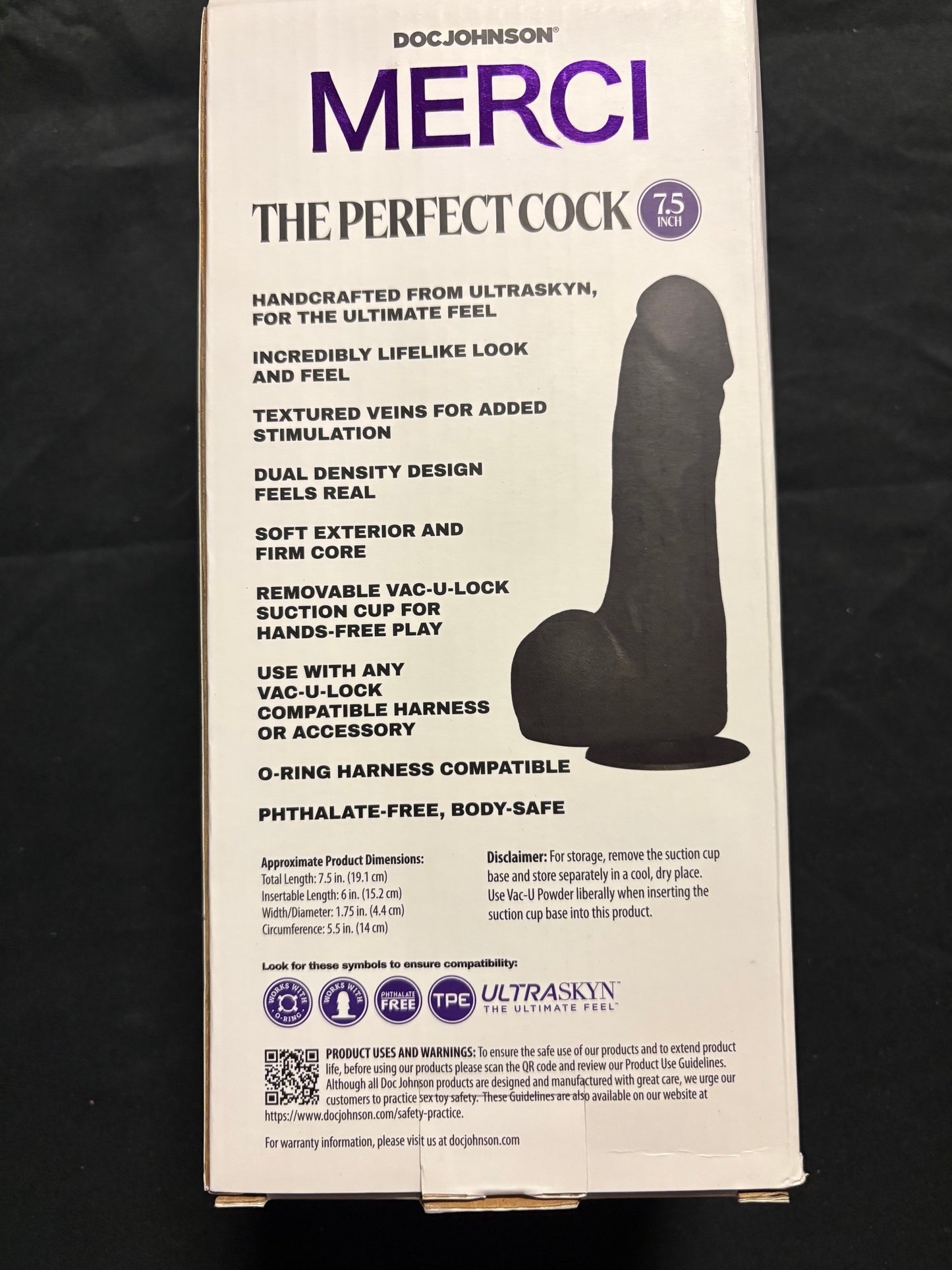 Doc Johnson Merci The Perfect Cock 7.5" Vac-U-Lock