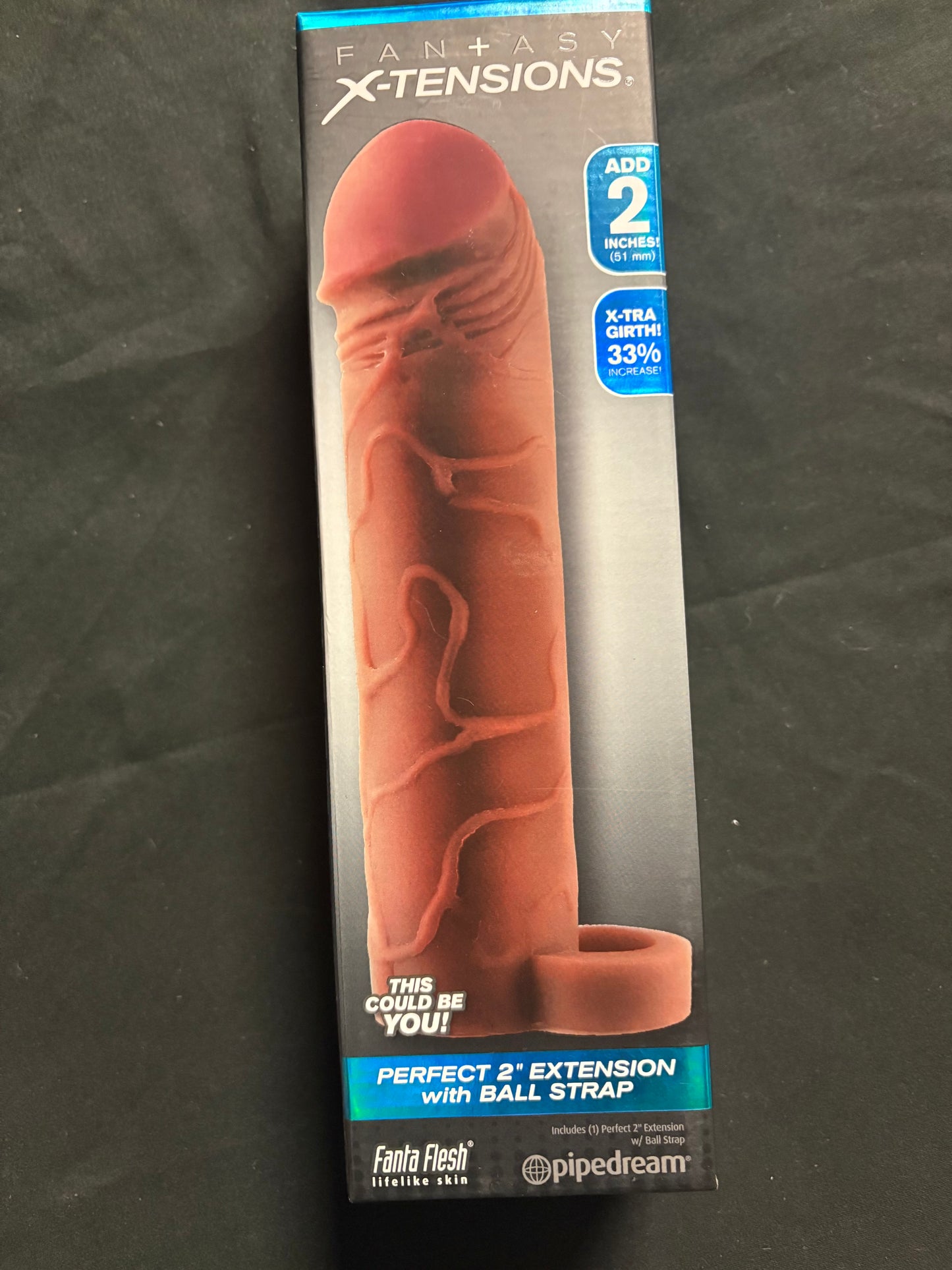 Pipedream Perfect 2 Inch Fanta Flesh Extension and Ball Strap