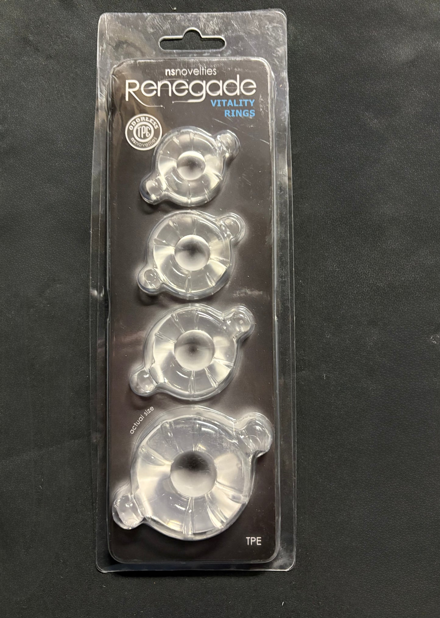 Renegade Vitality Cock Ring 4 Pack in Clear