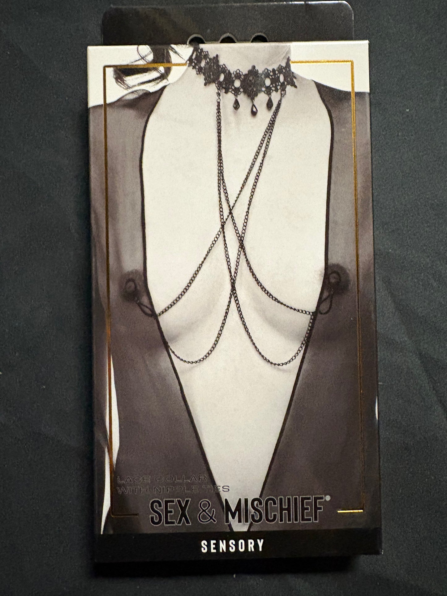Sex & Mischief Lace Collar with Nipple Ties