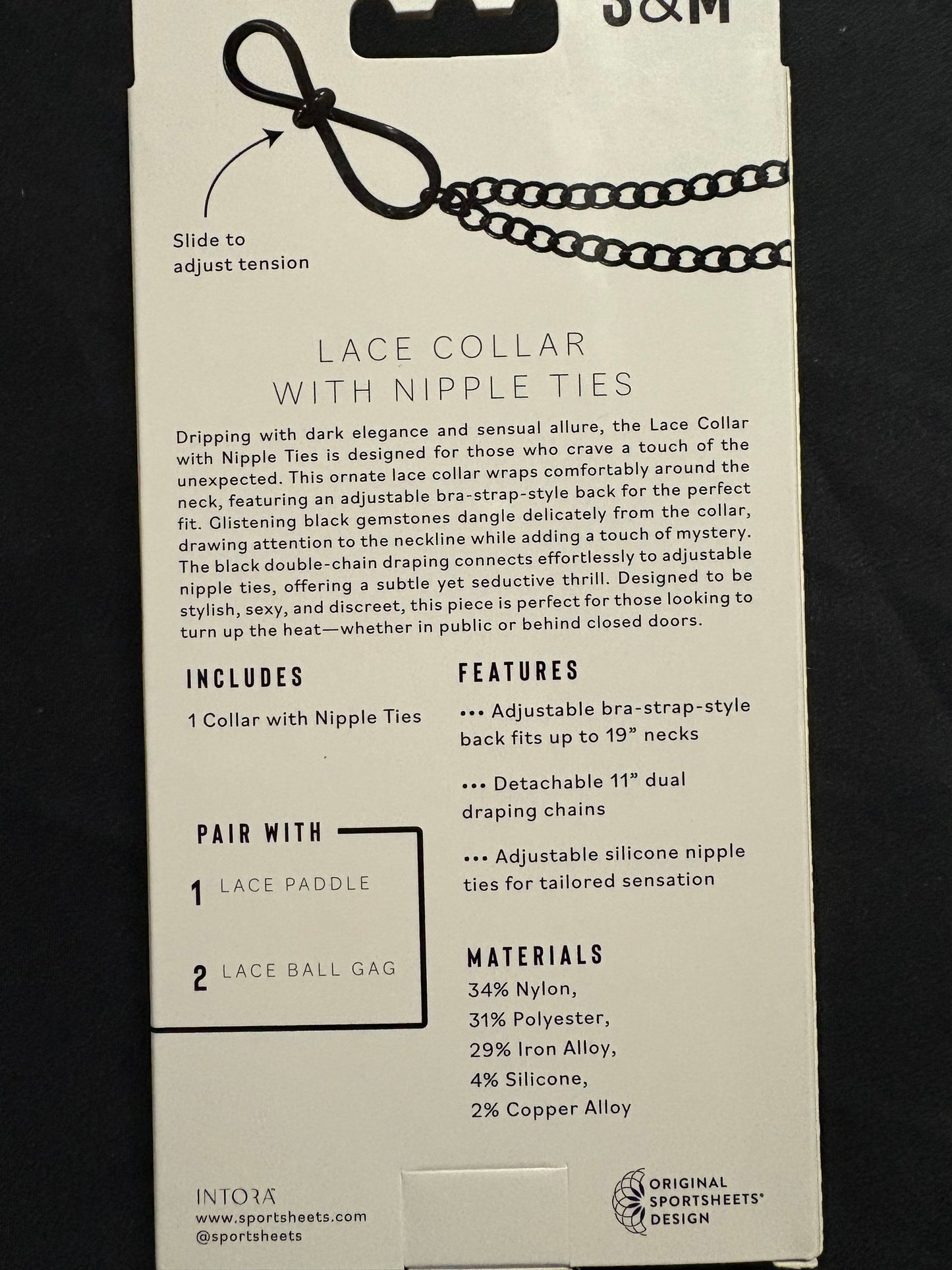 Sex & Mischief Lace Collar with Nipple Ties
